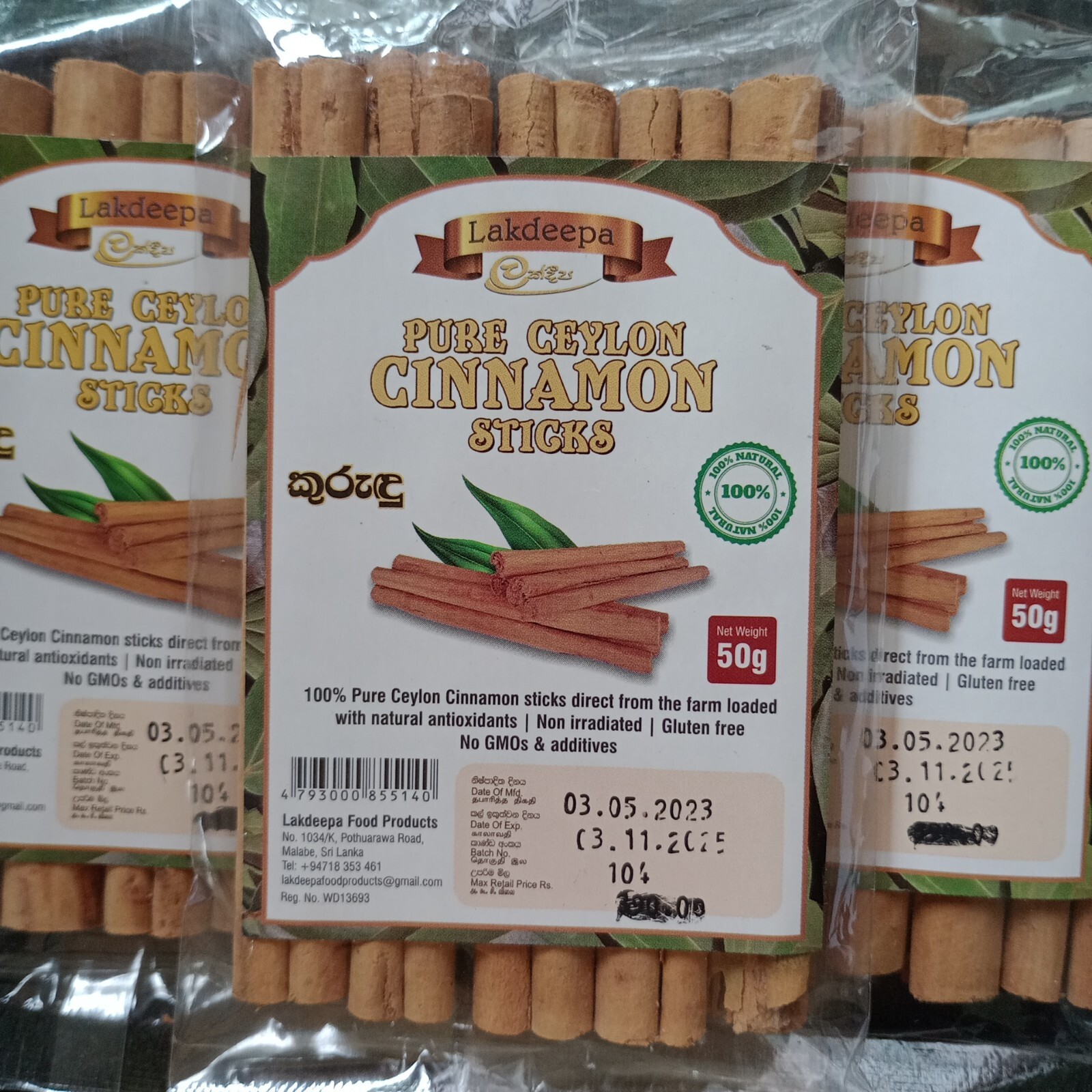 100% pure ceylon cinnamon sticks herbal spice vegan natural 50g free shipping