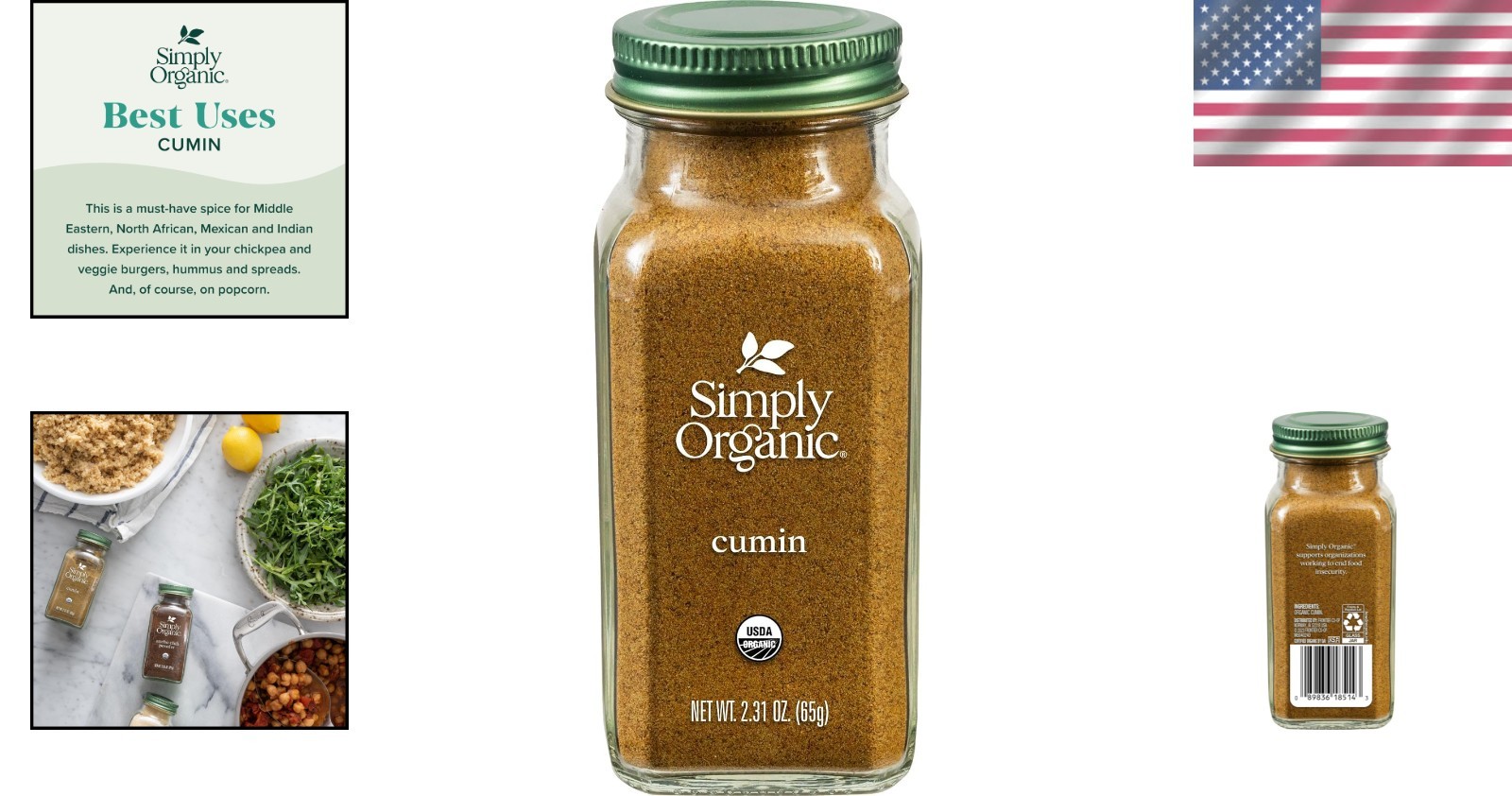 Organic Ground Cumin Seed, 2.31 oz Glass Jar – Rich Earthy Flavor & Kosher