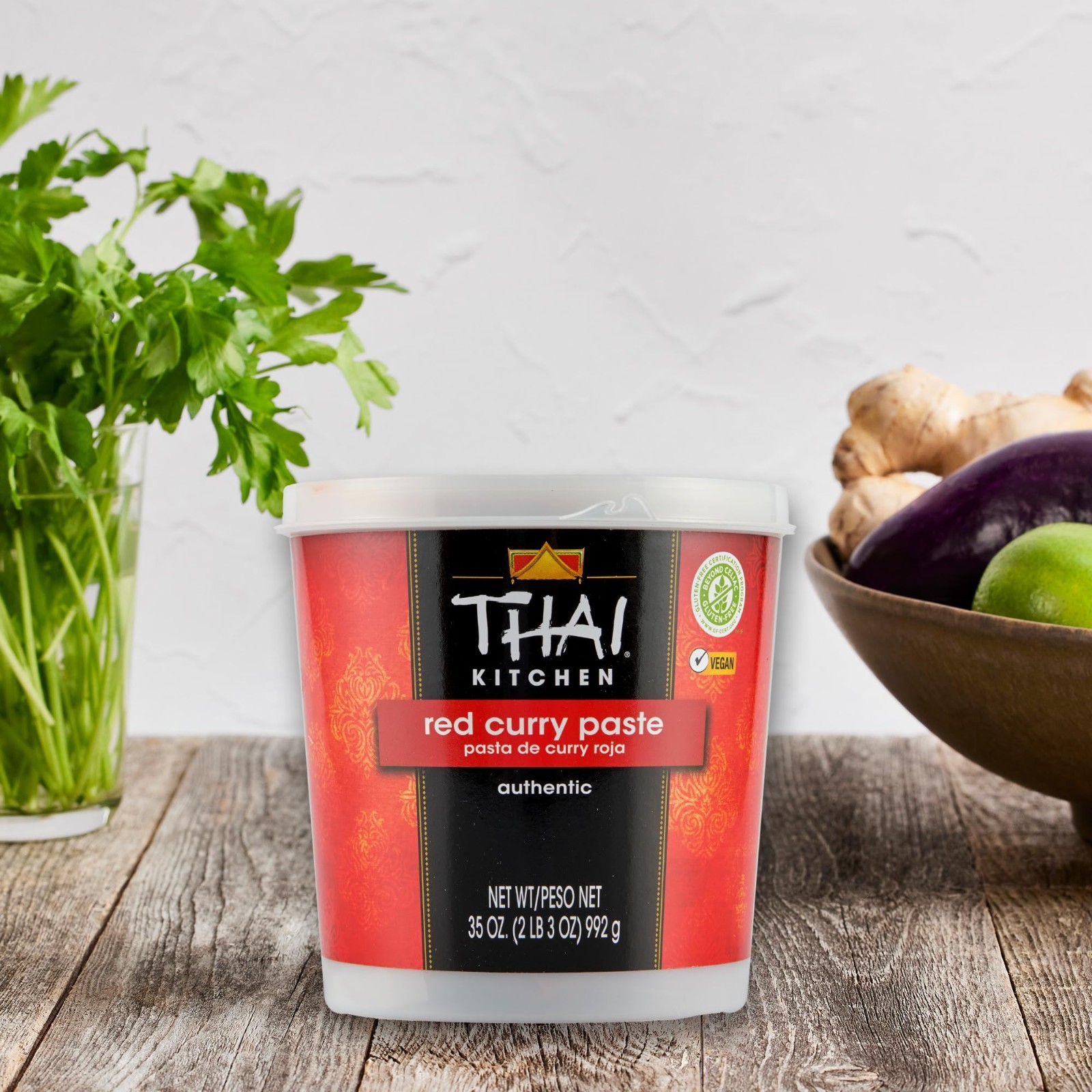 Thai Red Curry Paste 35 oz – Spicy Chili, Lemongrass & Ginger for Stir-Fries & S
