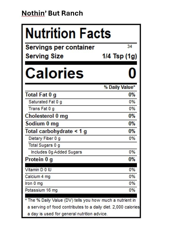 Versatile 100% Salt Free Ranch Seasoning – Perfect for Healthy Recipes – 4.3 oz