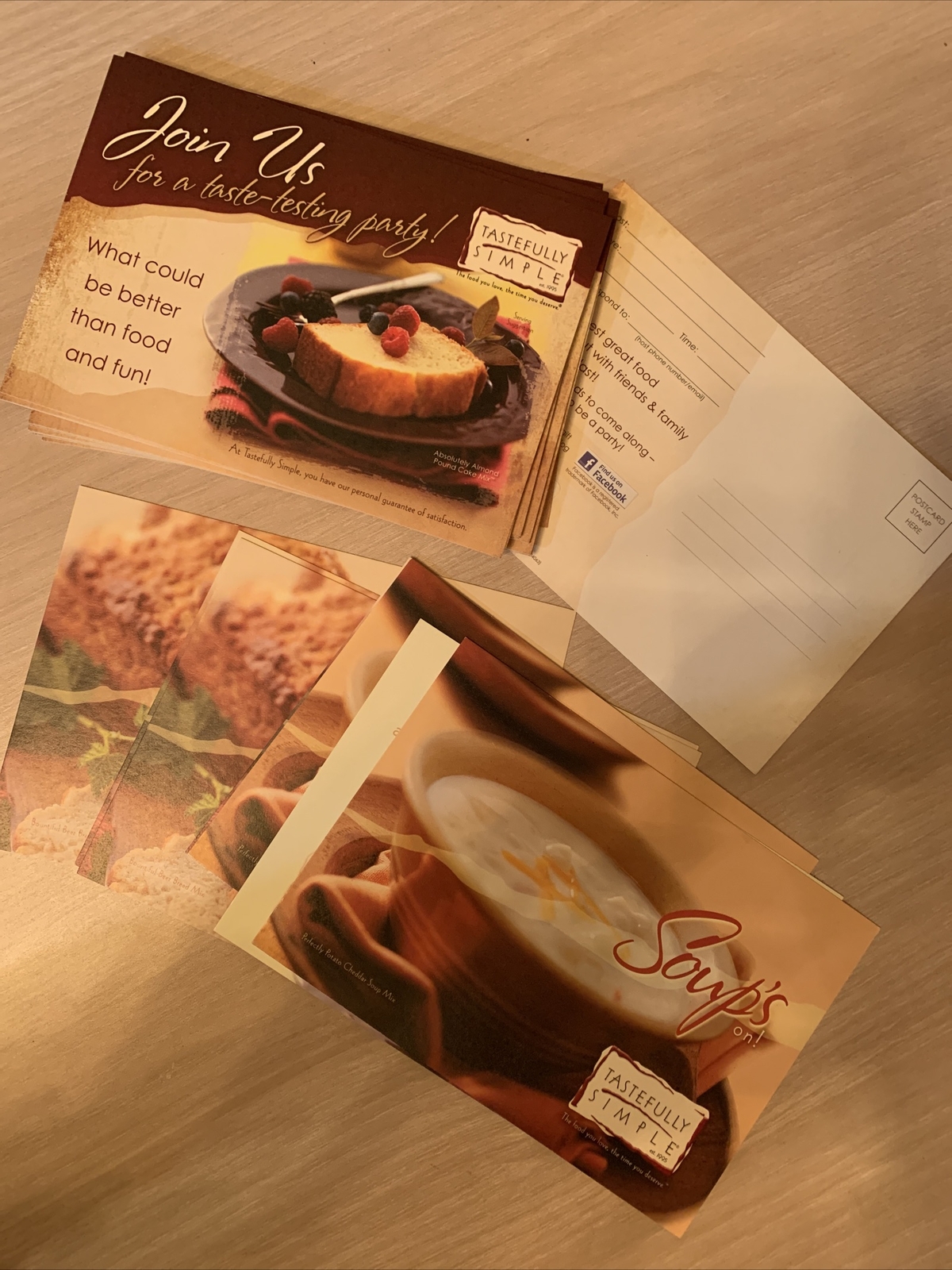 Tastefully Simple Consultant Lot – CD, Post Cards, Order Forms, Mailers, etc.