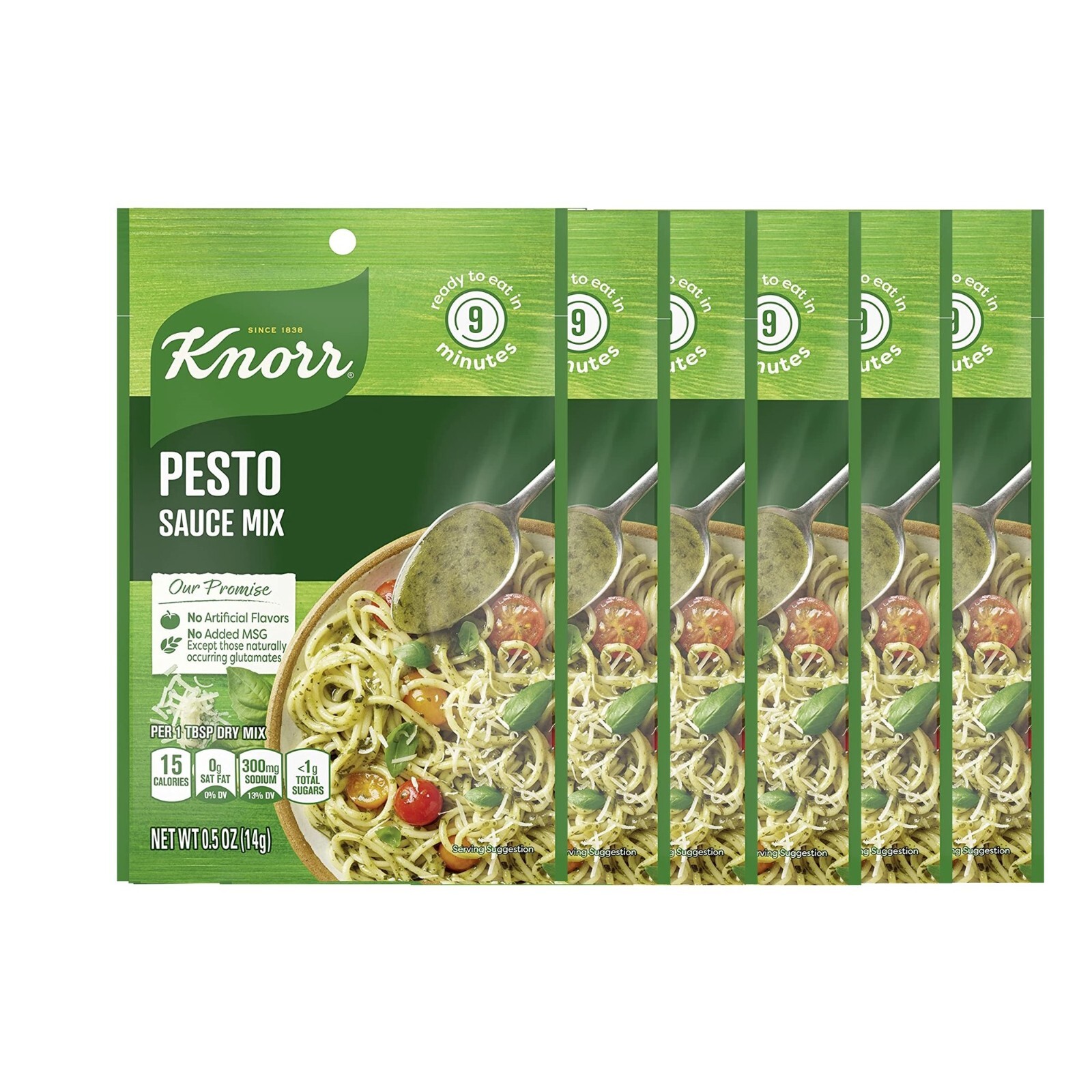 Knorr Sauce Mix Pasta Sauce For Simple Meals and Sides Pesto 0.5 oz, Pack of 6