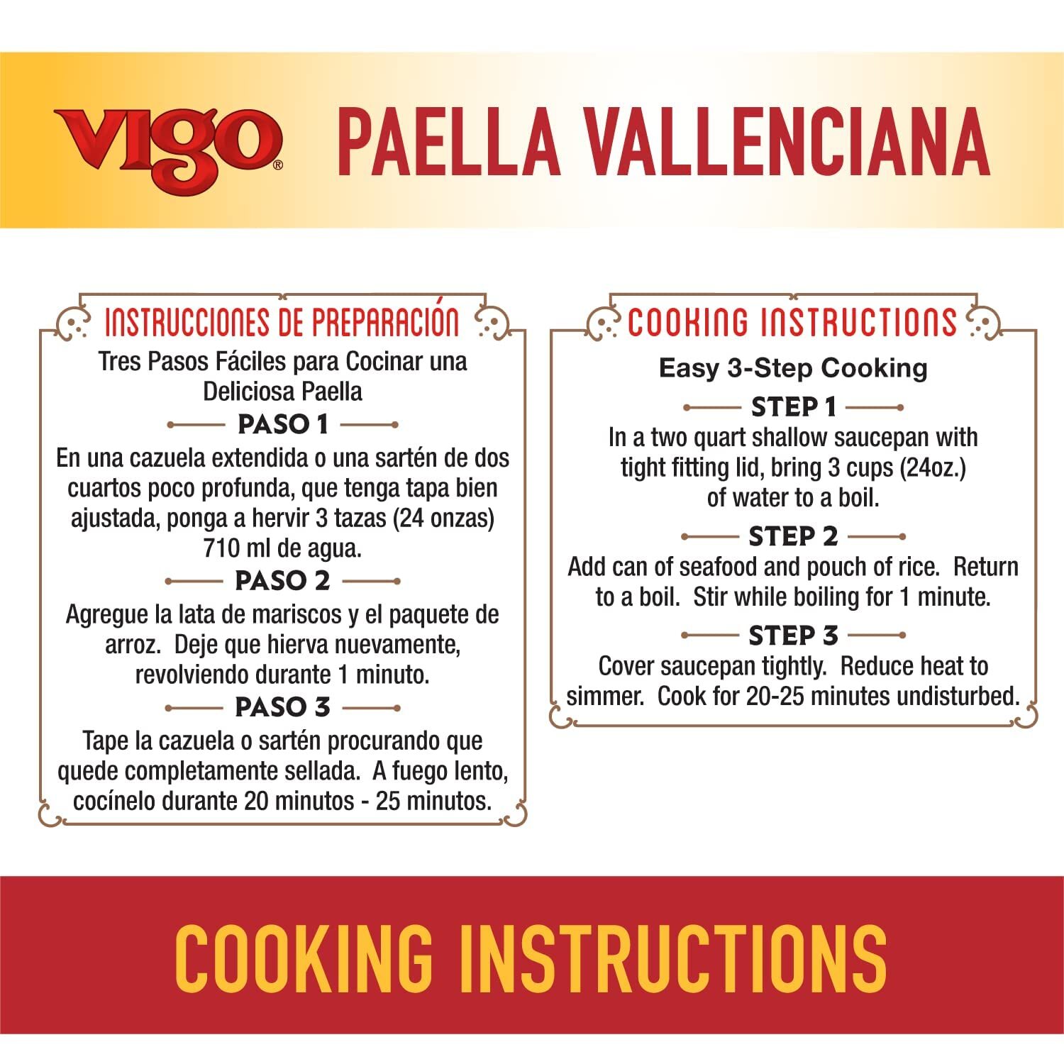 Vigo Paella Valenciana Rice Mix Pack of 6 Traditional Spanish Seafood Meal