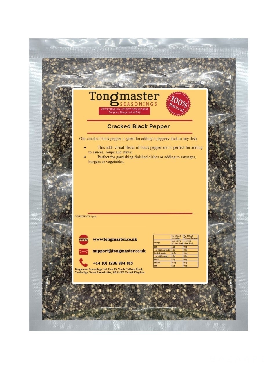 Coarse Black Pepper (18 Mesh) – 400g (Shaker Jar)