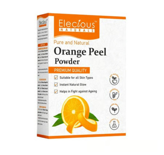 Elecious Orange Peel Powder 200g Natural Face Pack for Brightening & Blemishes