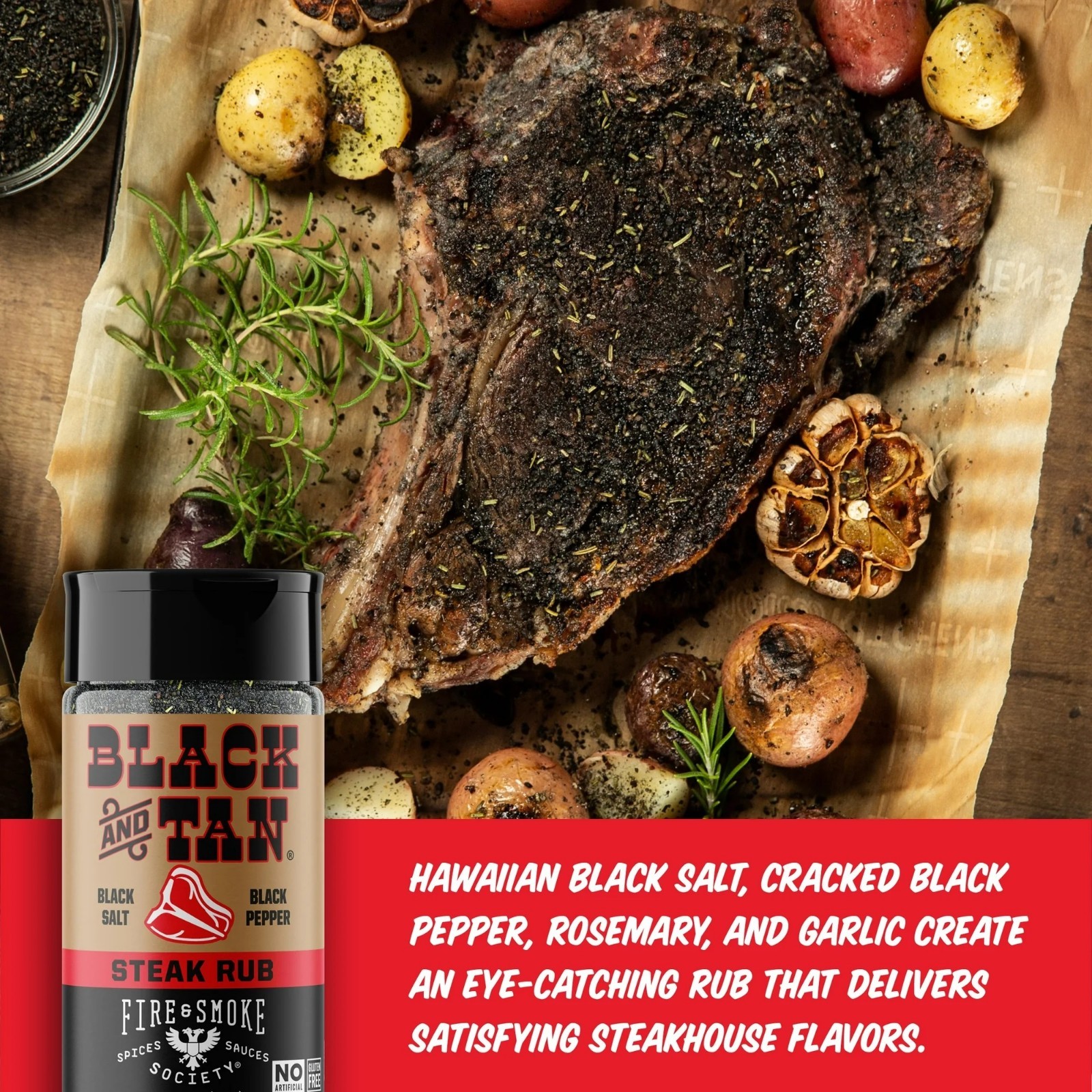 Black & Tan, Beef and Steak Seasoning Rub, 6 Ounce