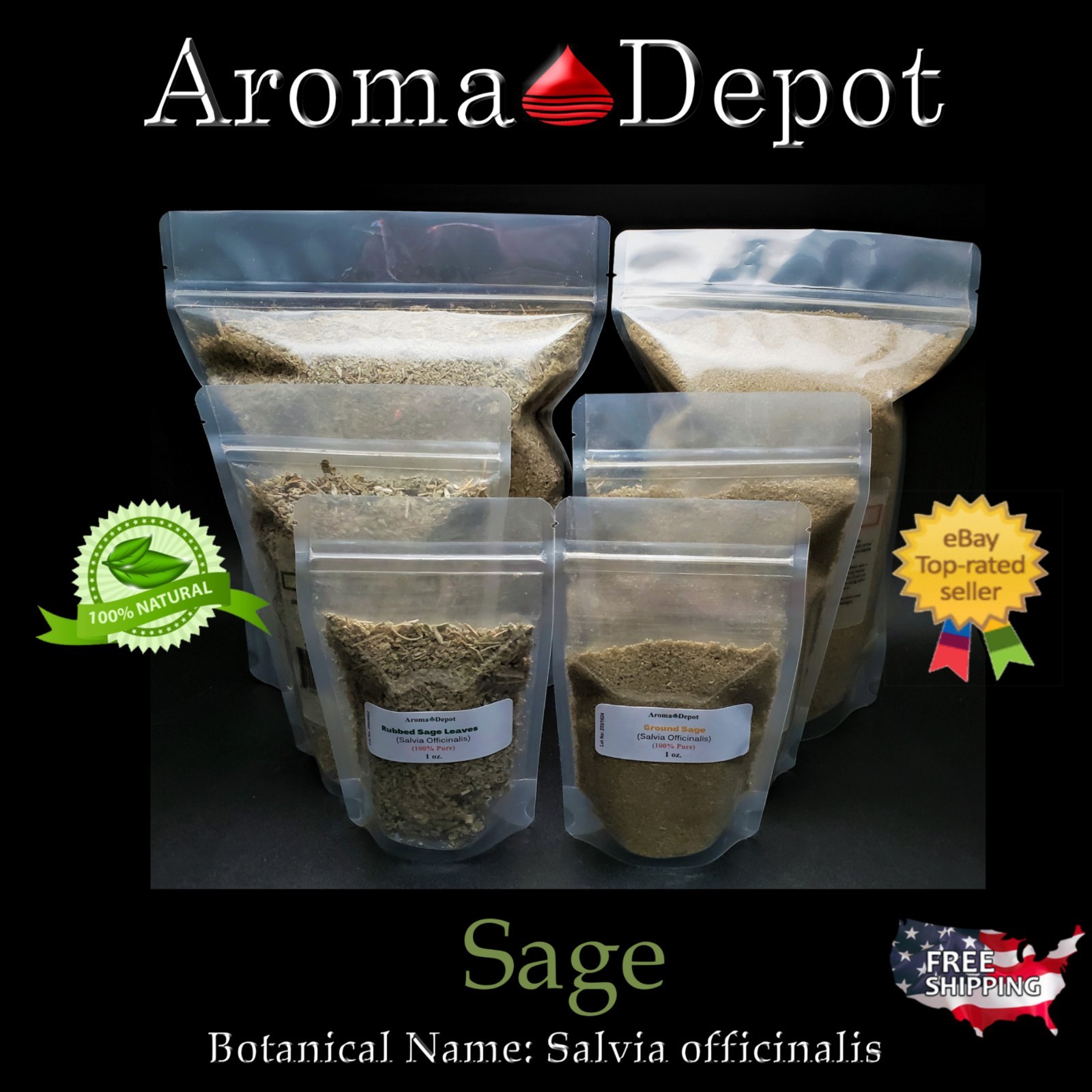 Sage Rubbed Leaves Salvia Officinalis Leaf Non GMO Natural Pure Ground