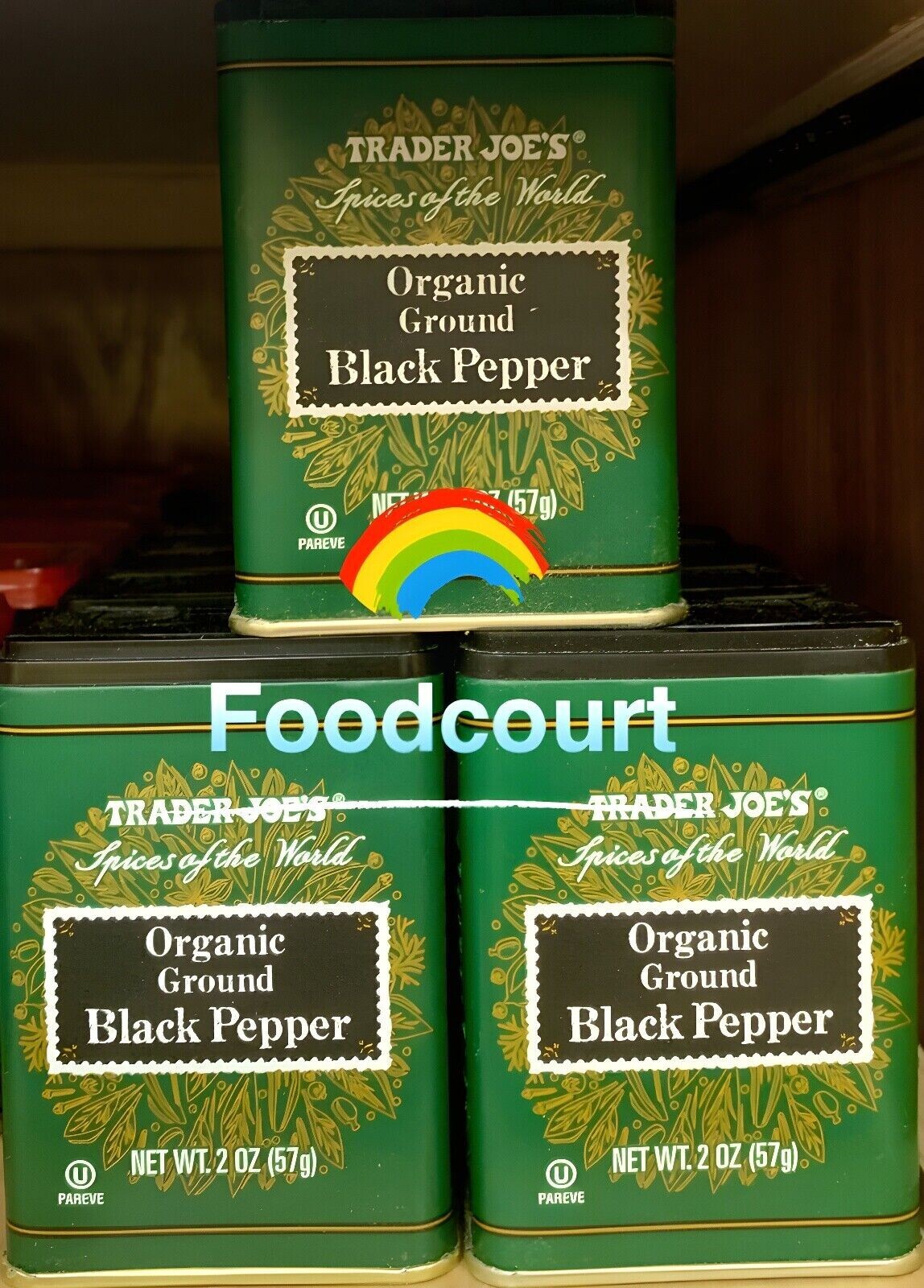 3 Packs Trader Joe’s Organic Ground Black Pepper Spices of the World 2 oz Each
