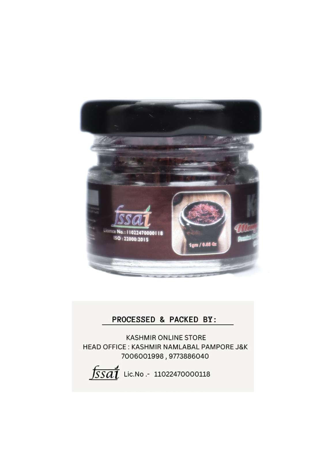 A+ Grade Kashmiri Saffron – 1gm Pure Red Kesar Threads Premium Quality…