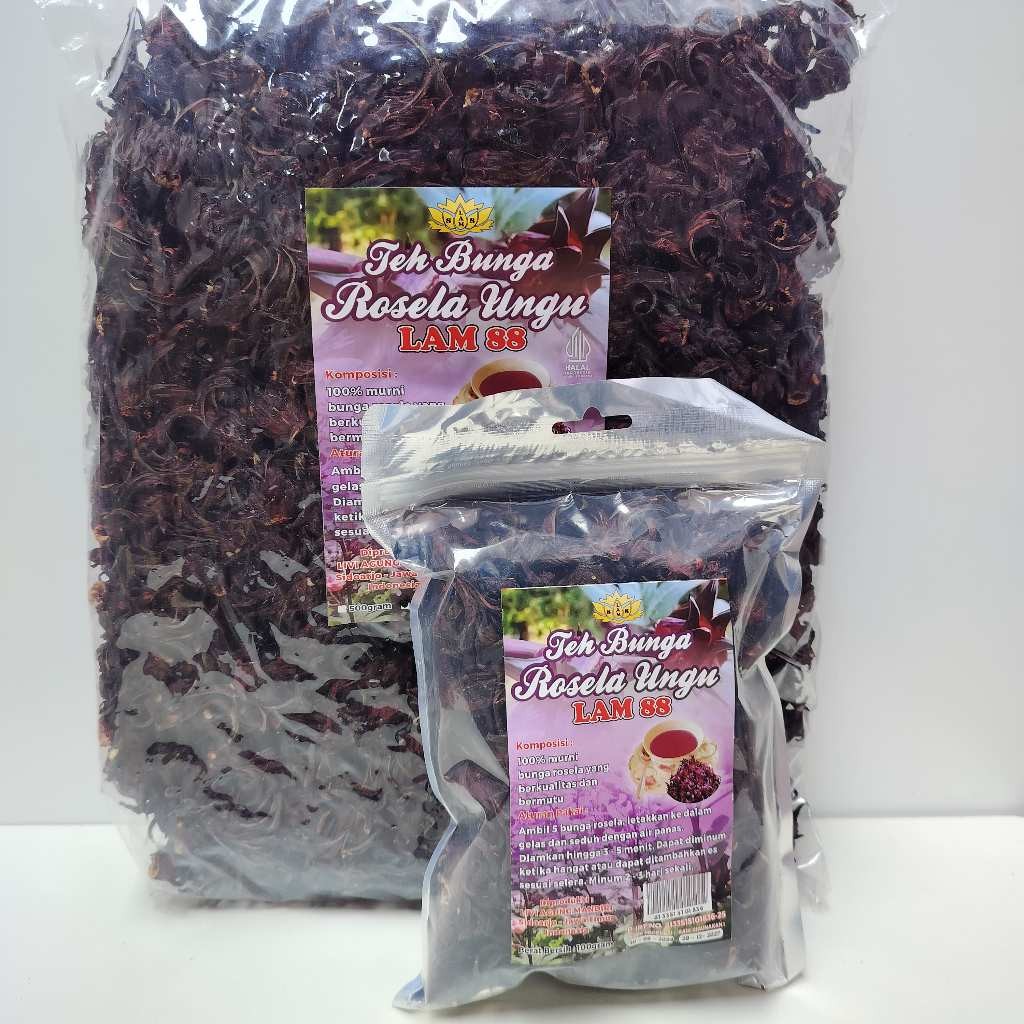 Purple Roselle Flower Herbal Tea Dried Petals 100g tart floral infusion