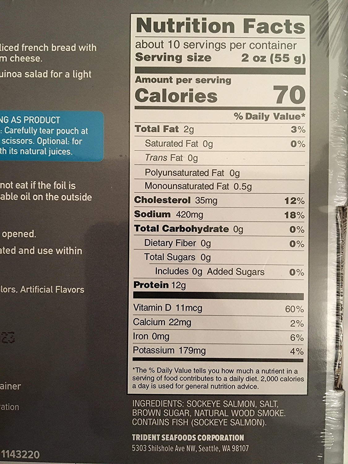 20 Ounce Pack of 1 Fish Fresh Seafood for Cooking and Grilling