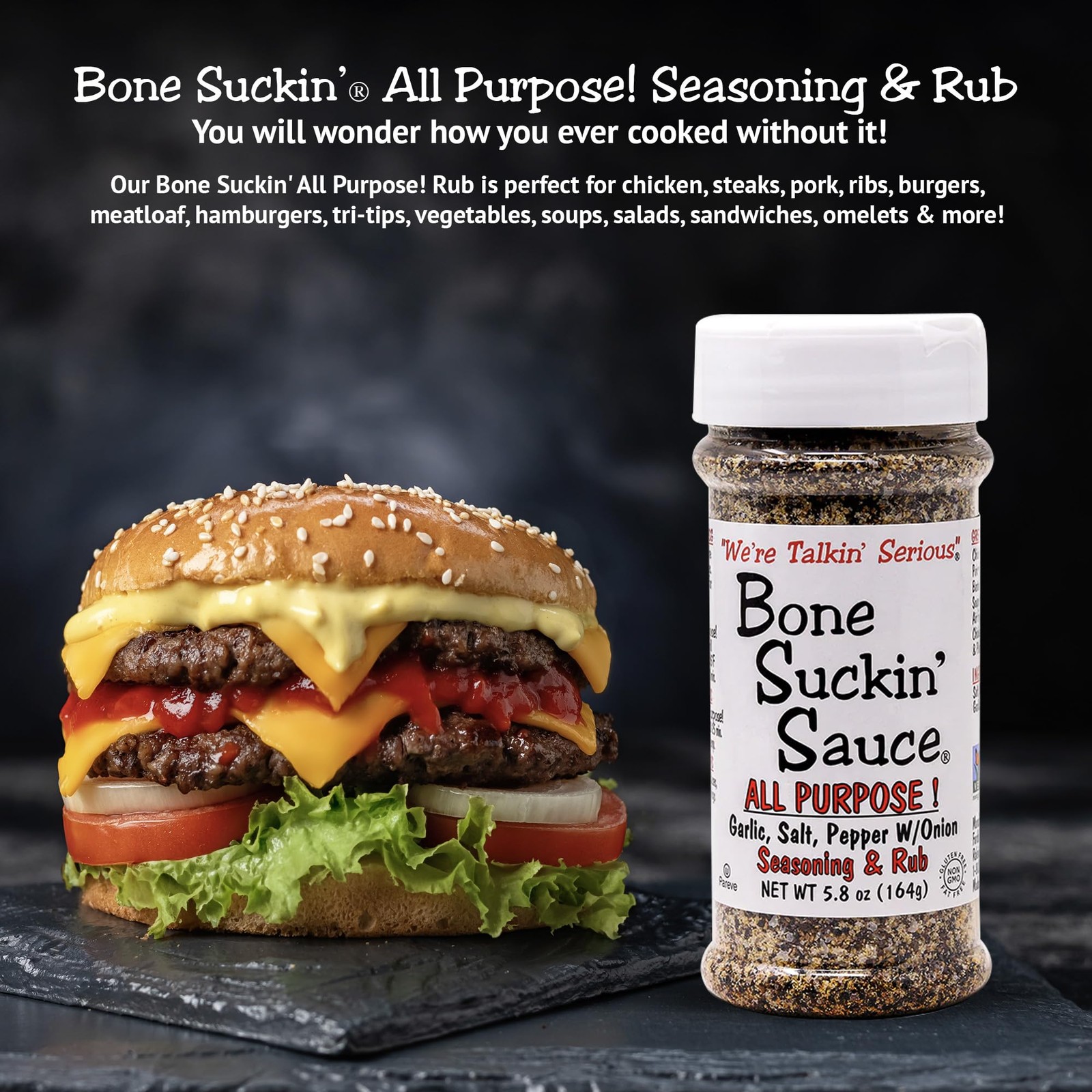 Bone Suckin’ All Purpose Seasoning & Rub, Zero Calorie, 5.8 Ounce (Pack of 1)