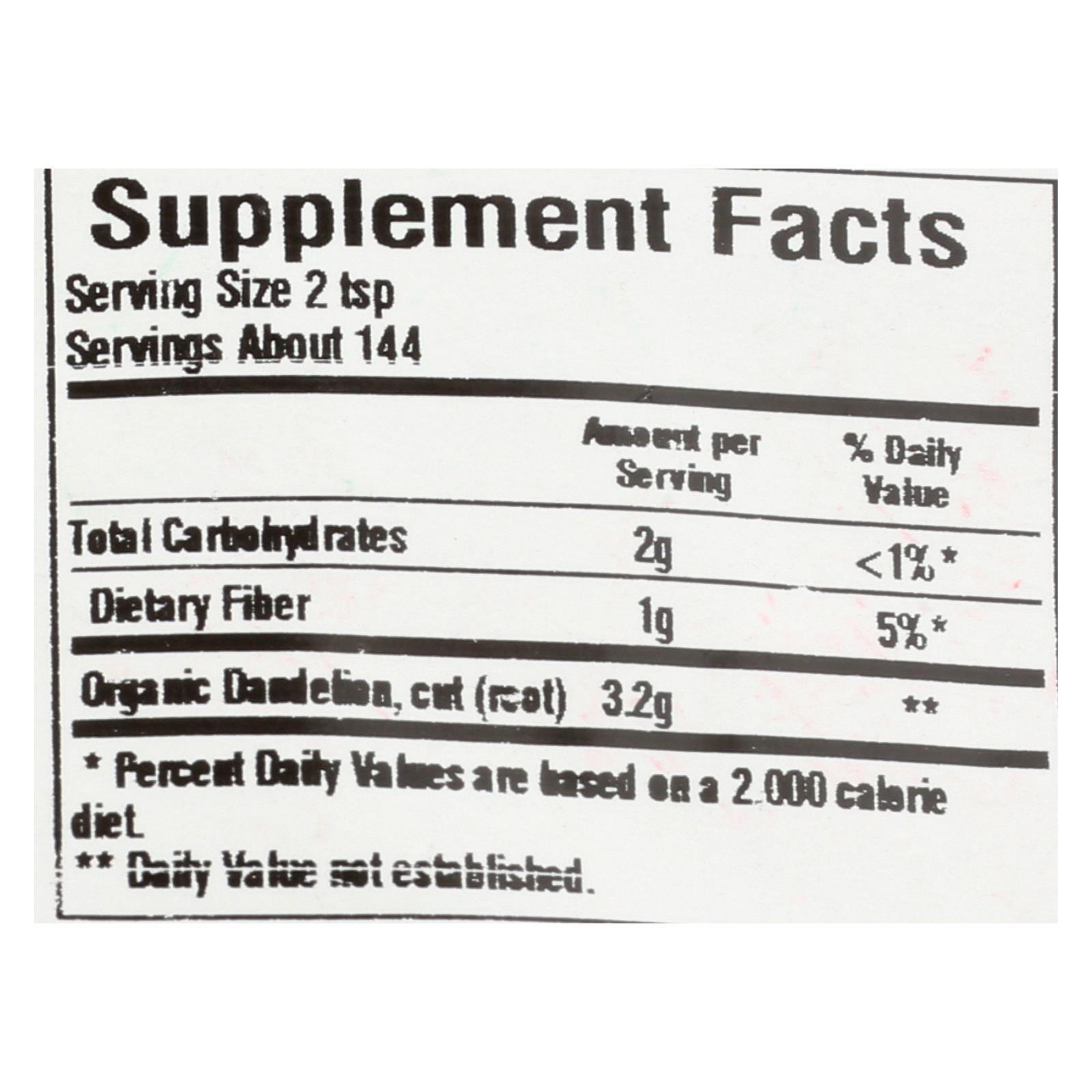 Frontier Herb Organic Dandelion Root Cut & Sifted 16 oz (Pack of 3)