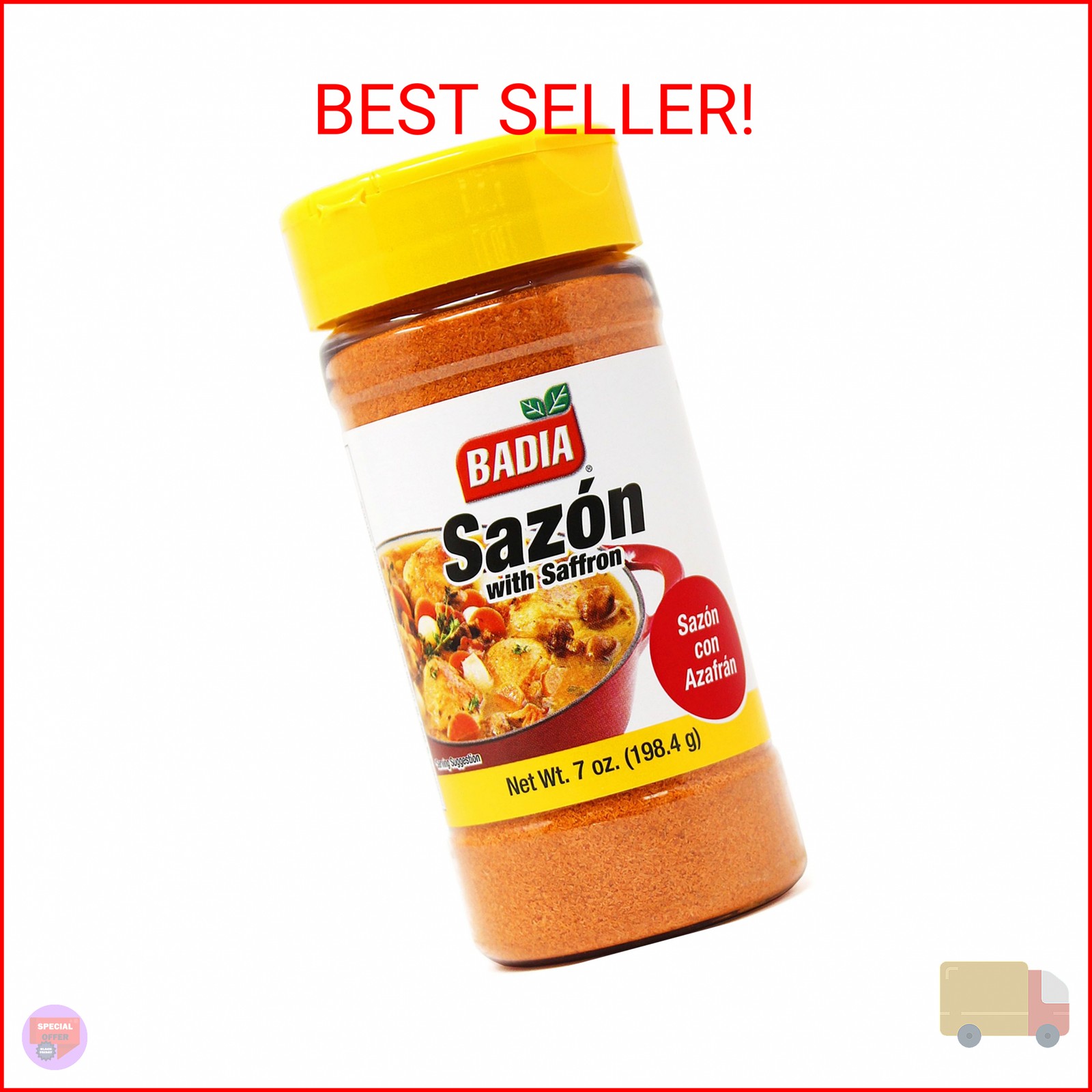 Badia Sazon with Azafran (Saffron) 7 oz – Savory, Earthy & Slightly Floral Latin