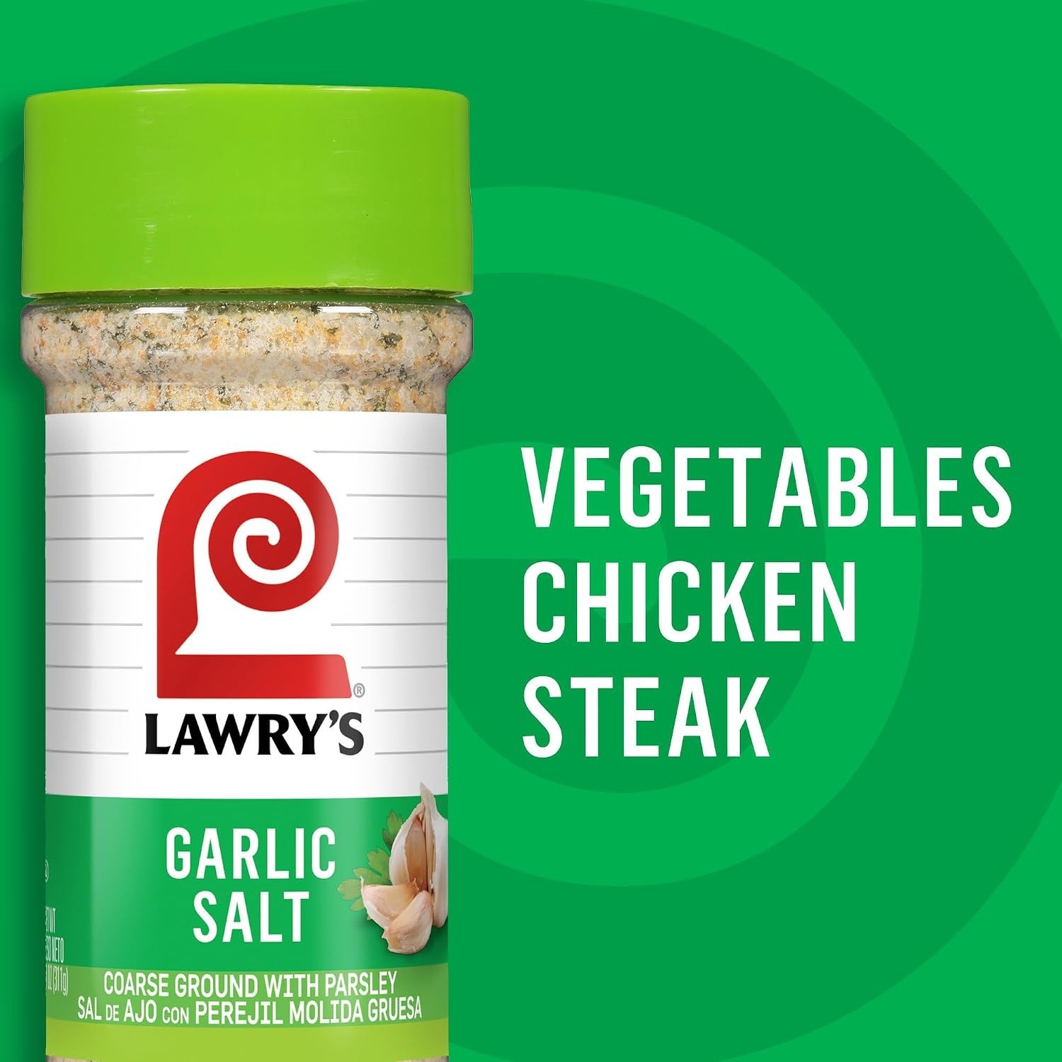 Lawry’s Garlic Salt, Coarse Ground with Parsley, No MSG Added, Kosher Certifi…