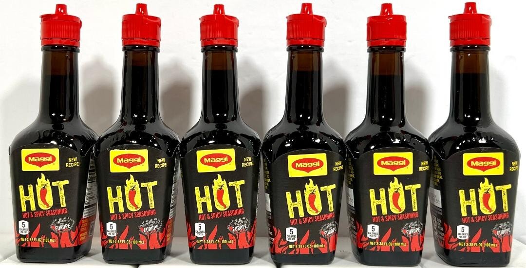 Maggi Hot & Spicy Liquid Seasoning Import From Europe 3.38 oz (Pack of 6)~2/2025