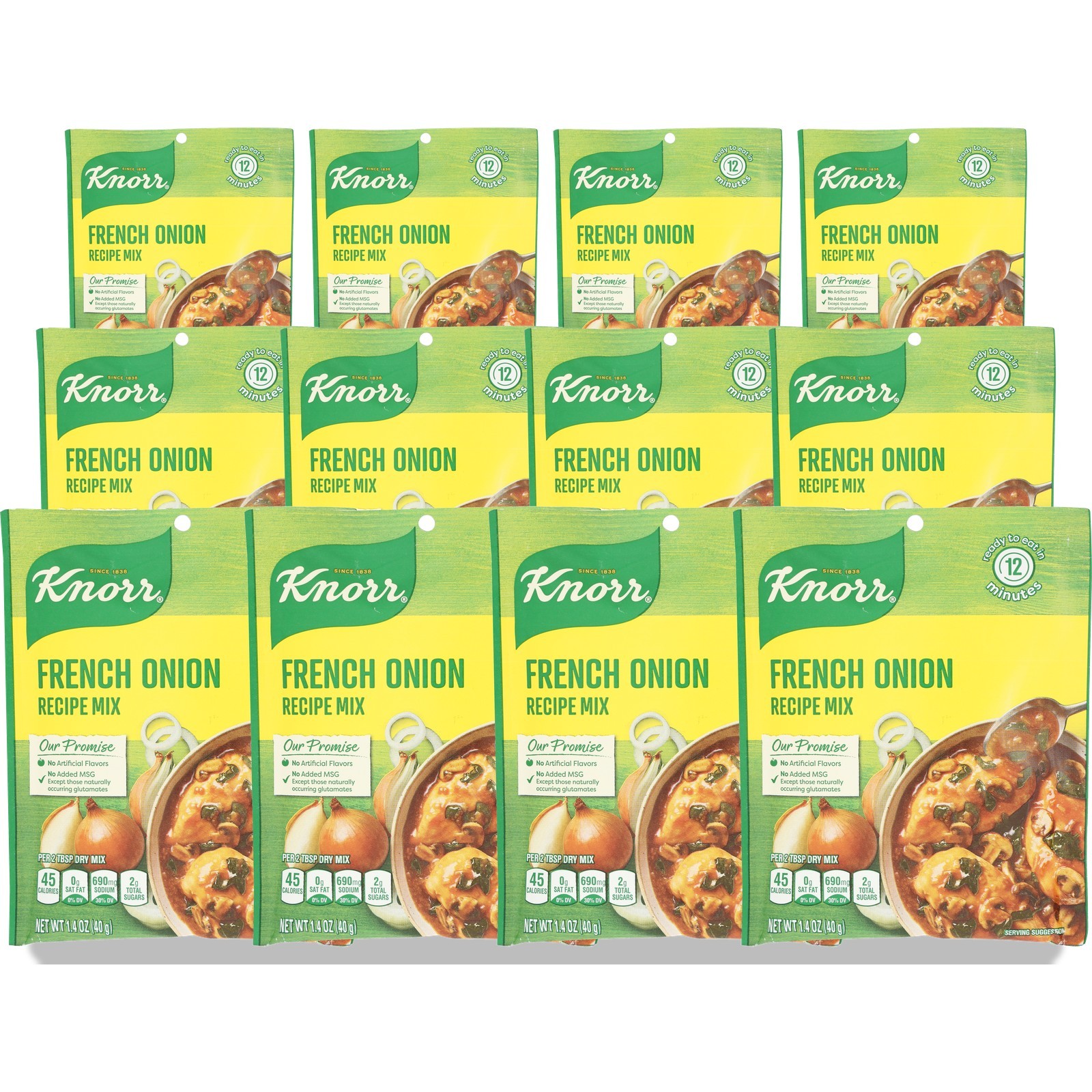 French Onion Recipe Mix By Knorr 1.4 Oz Cooking 12 Pack