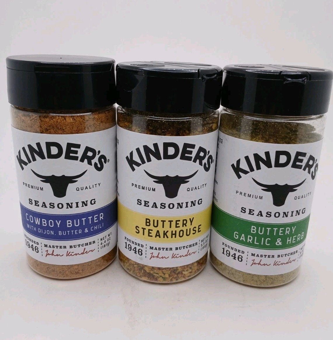 Kinder’s Seasoning Trio Cowboy Butter Steakhouse Garlic Herb 3-Pack Bundle