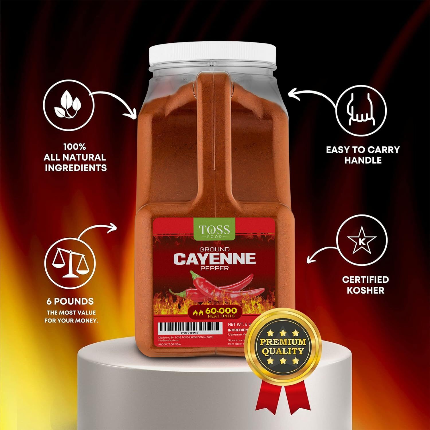 Extra Hot Cayenne Pepper Powder Bulk 60,000 Heat Units 6 LB, Ground Cayenne P…