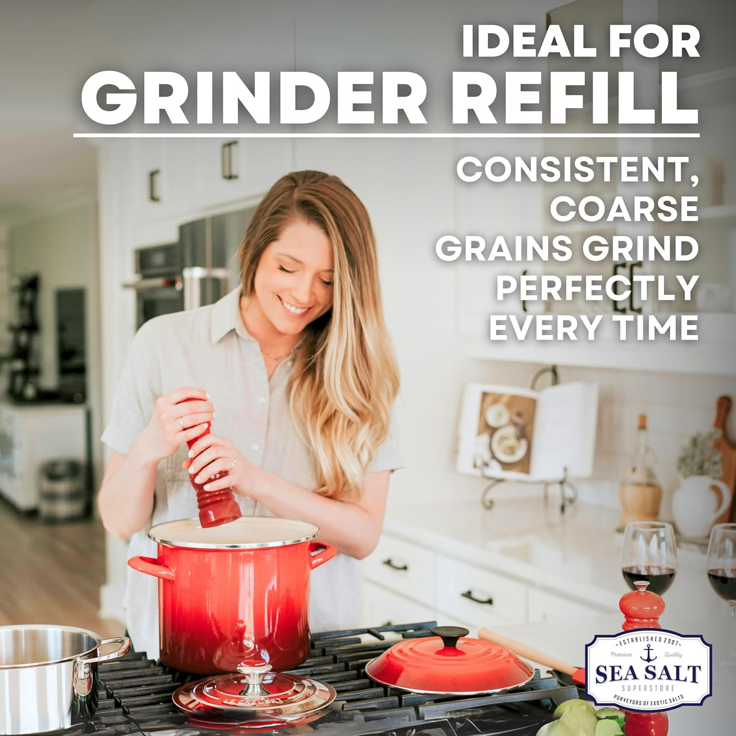 Coarse Sea for Grinder Refill, Coarse Grain Kosher, Non-Iodized for Cooking, …