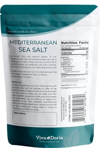 Sal del Mar Mediterráneo, grano grueso 2 Lb.