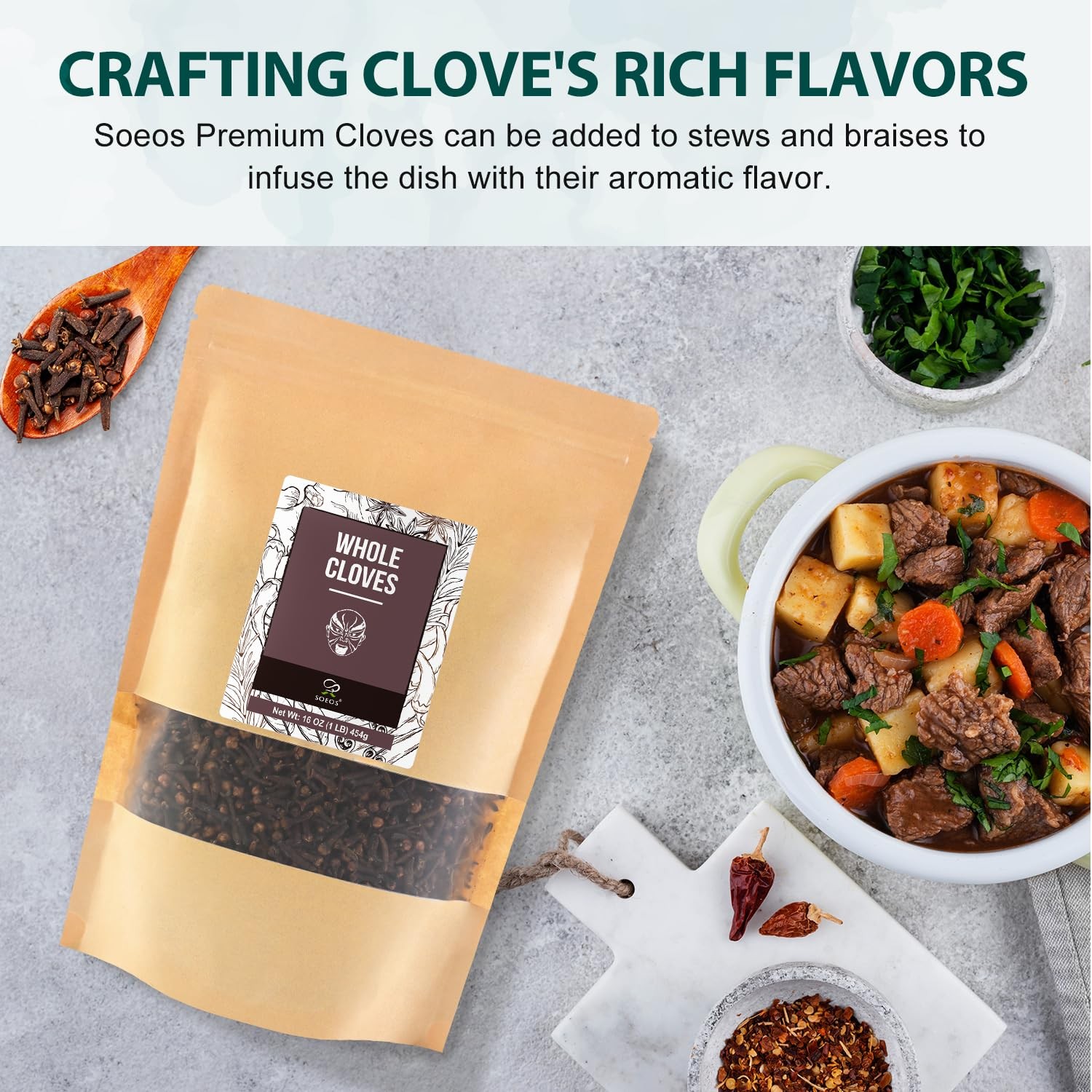 Whole Cloves 16 Ounce Bulk, Premium Quality Fresh Hand Picked Cloves Whole, G…