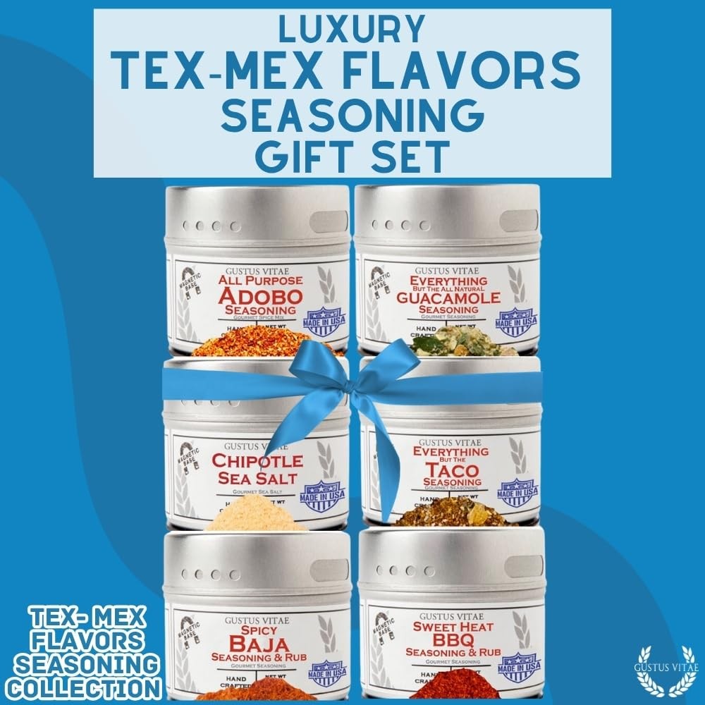 Authentic Tex-Mex Seasoning Set – 6 Small Batch Blends for Tacos, BBQ & Dips Soy