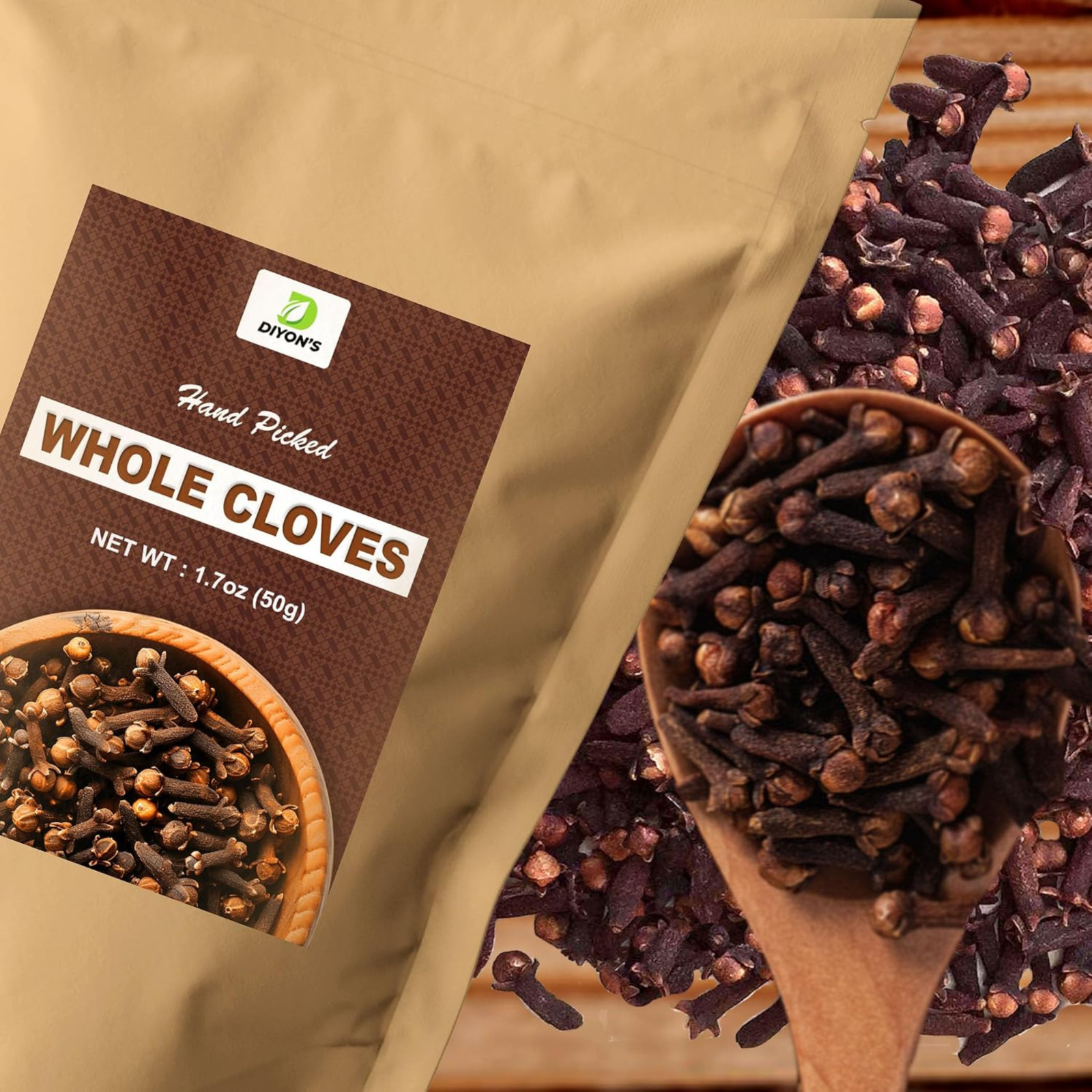 Organic Whole Cloves 1.7oz Sri Lanka Diyon’s No Artificial Flavors Resealable