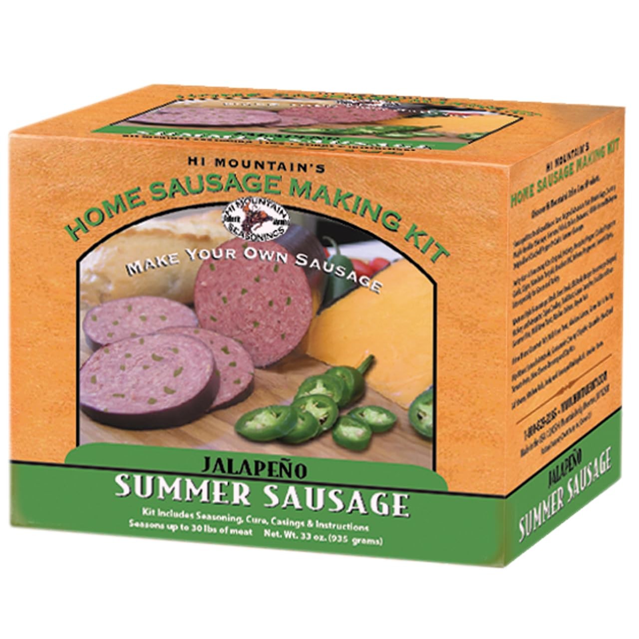 Hi Mountain Summer Sausage Seasoning Kit | JALAPENO | 35.2 Ounce (Pack of 1)