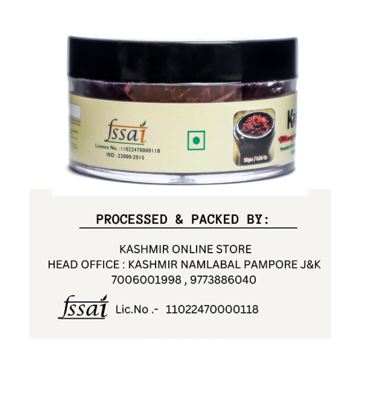 A+Grade Premium Quality Red Kashmiri Saffron Original Pure 10Gm Kesar Spice Box.