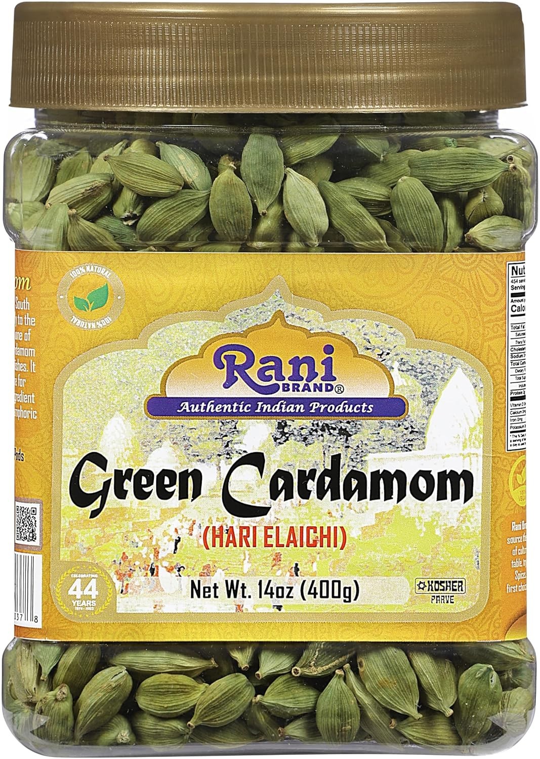 Rani Green Cardamom Pods 14oz PET Jar
