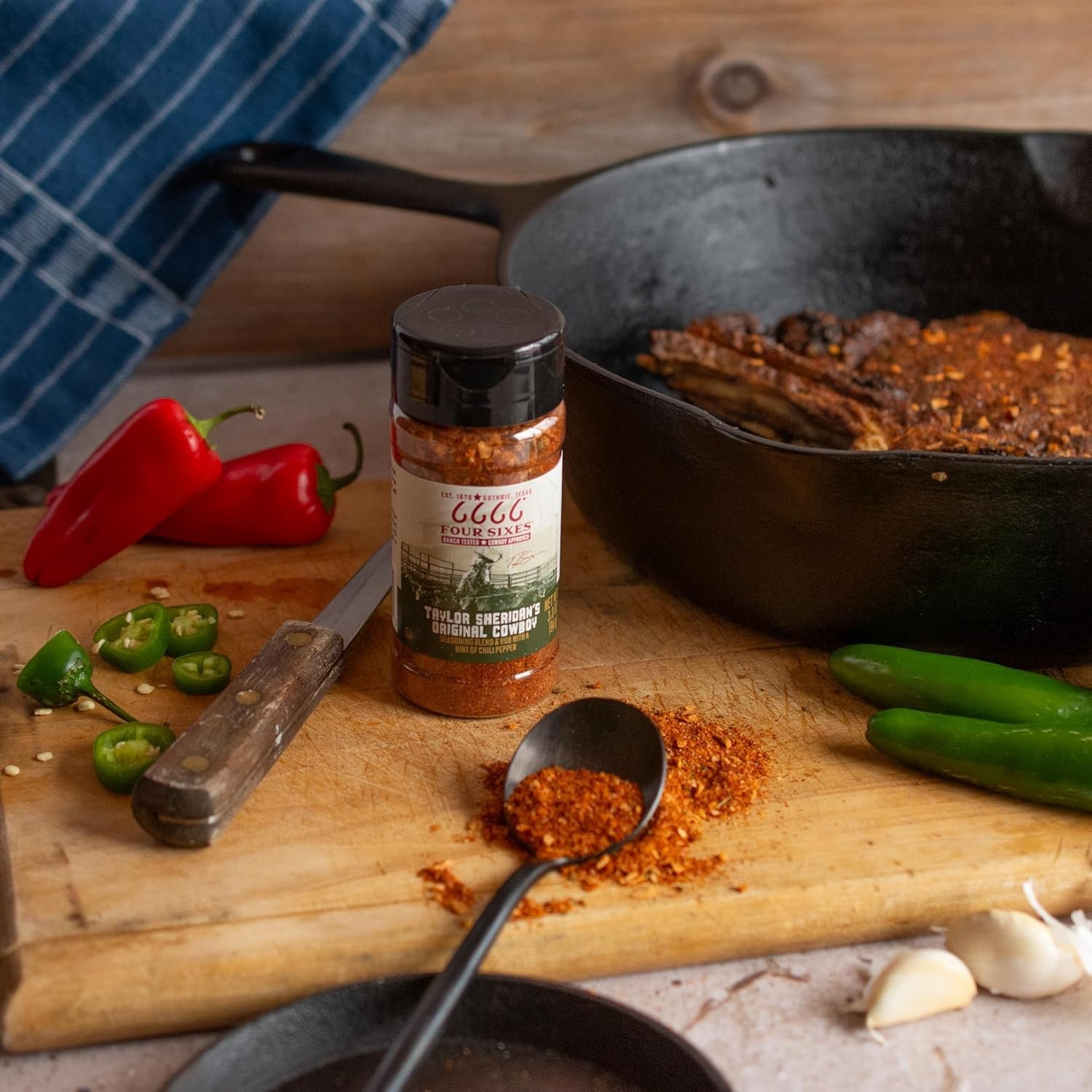 6666 Four Sixes Taylor Sheridan’S Original Cowboy Seasoning Blend and Rub, 3.3 O