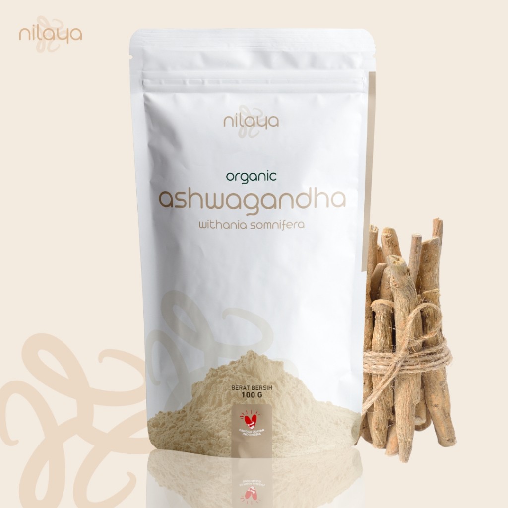 Organic Ashwagandha Powder 100g, smoothie mix, drink blend, plant-based, aroma