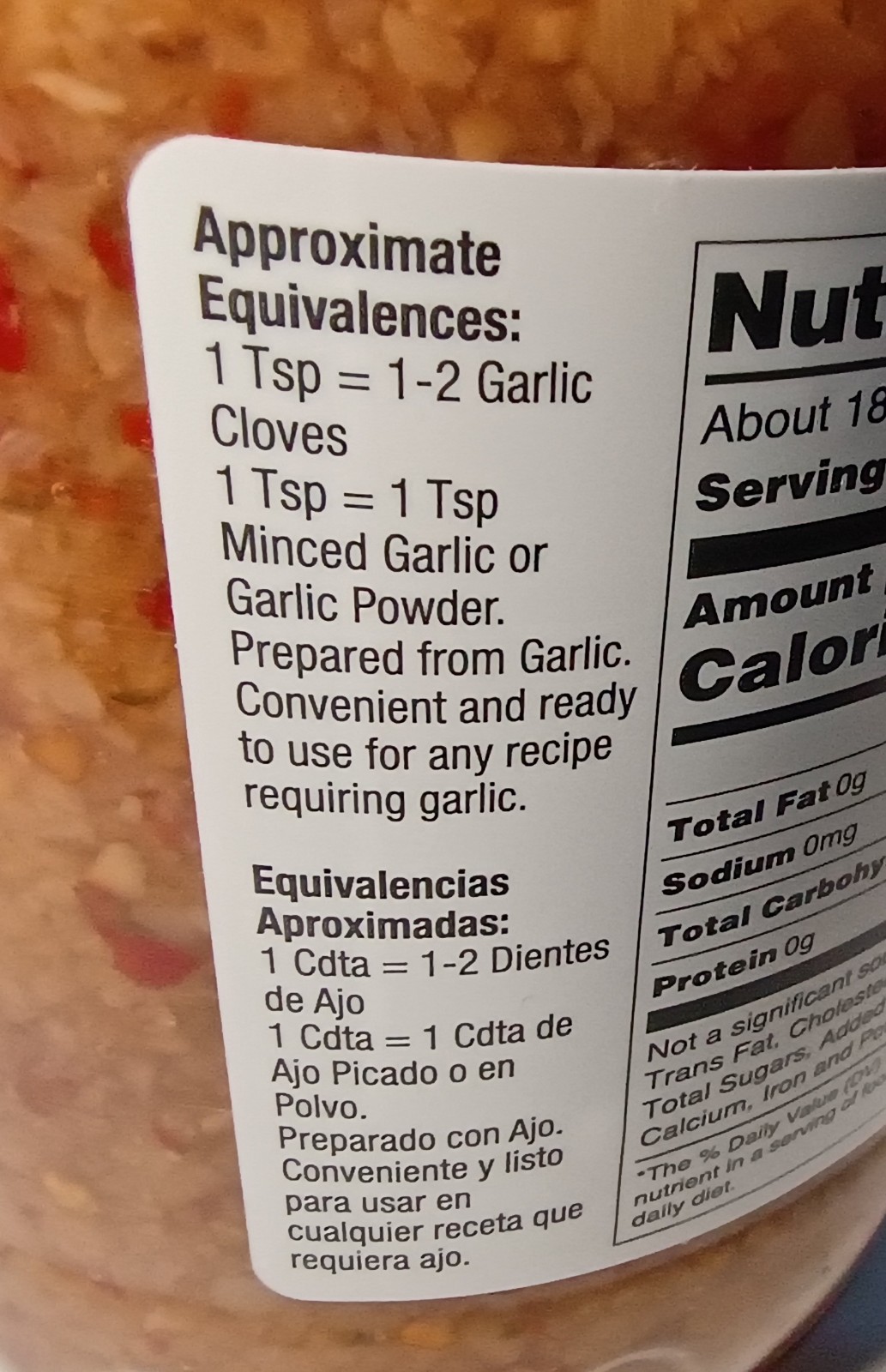 1x Jar Badia Minced Garlic & Red Chili Pepper | 32oz | Gluten Free