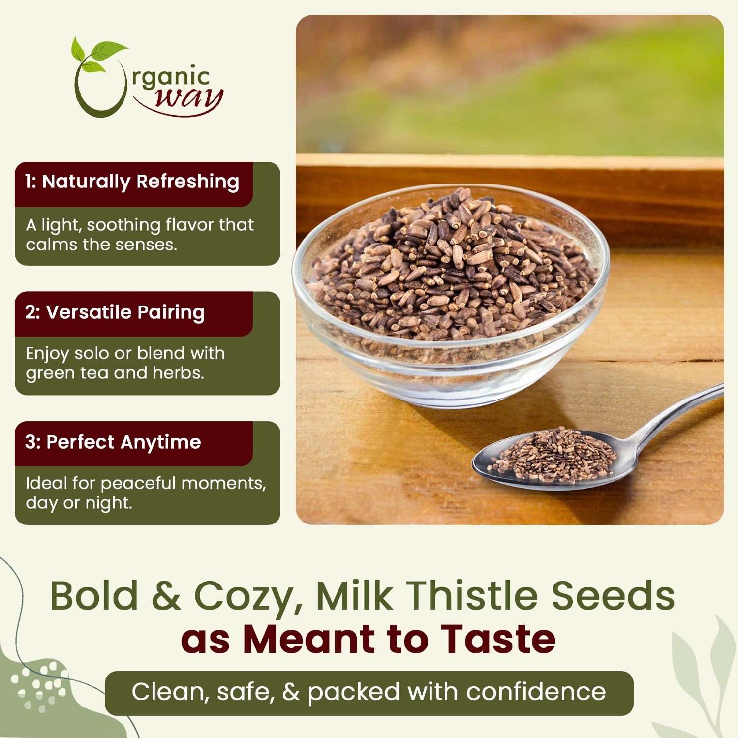 Organic Way Whole Milk Thistle Seeds – Organic, Kosher & USDA Certified