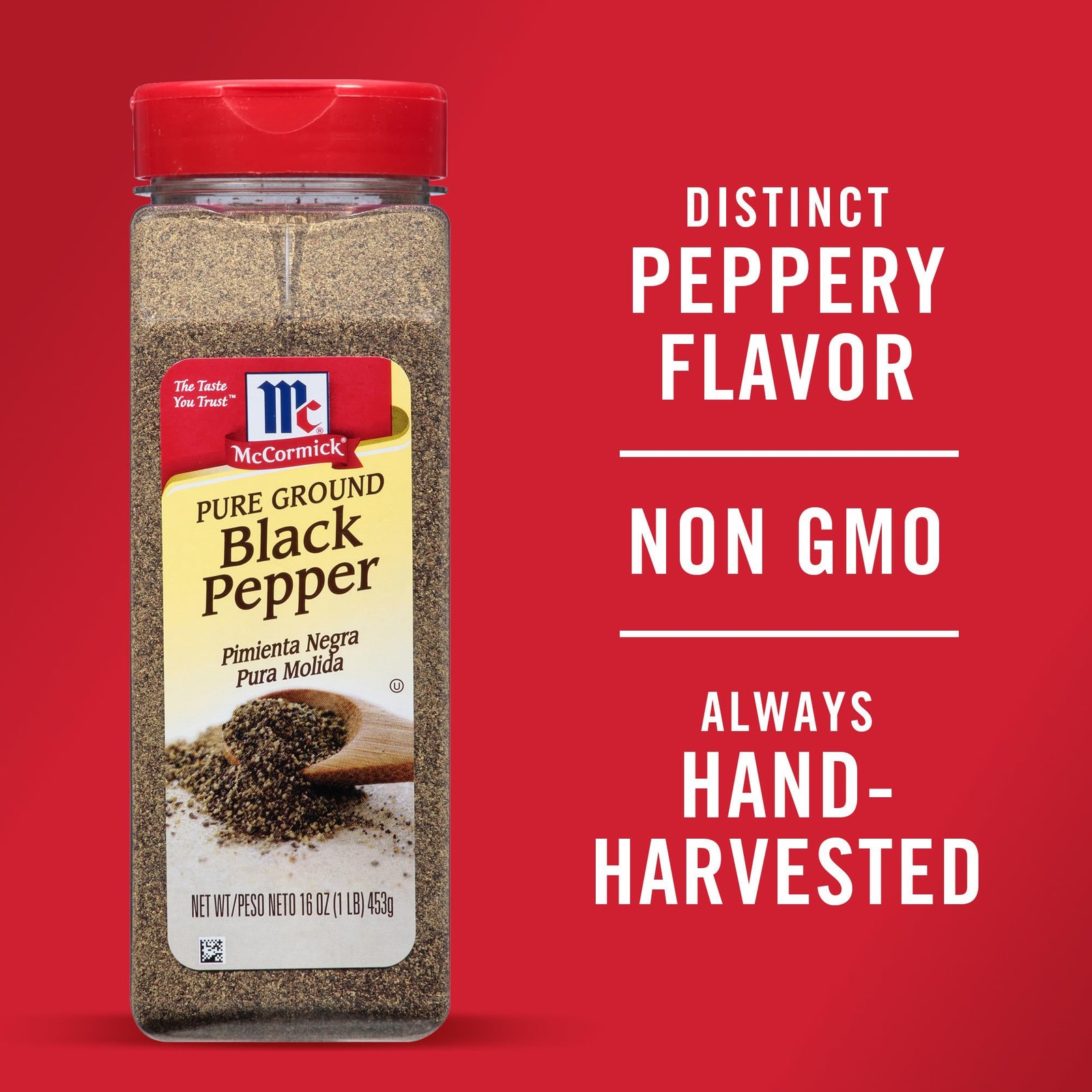 McCormick Pure Ground Black Pepper, Vegetarian, Kosher, Vegan, 16 oz