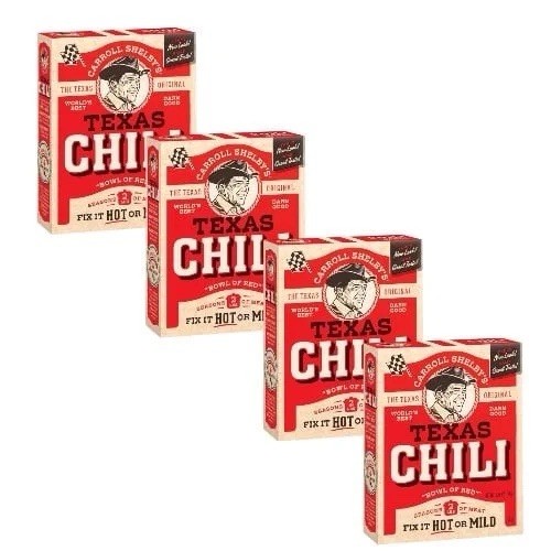 ( 4 Pack ) Carroll Shelby’s Original Texas Brand Chili Kit, 3.65 oz