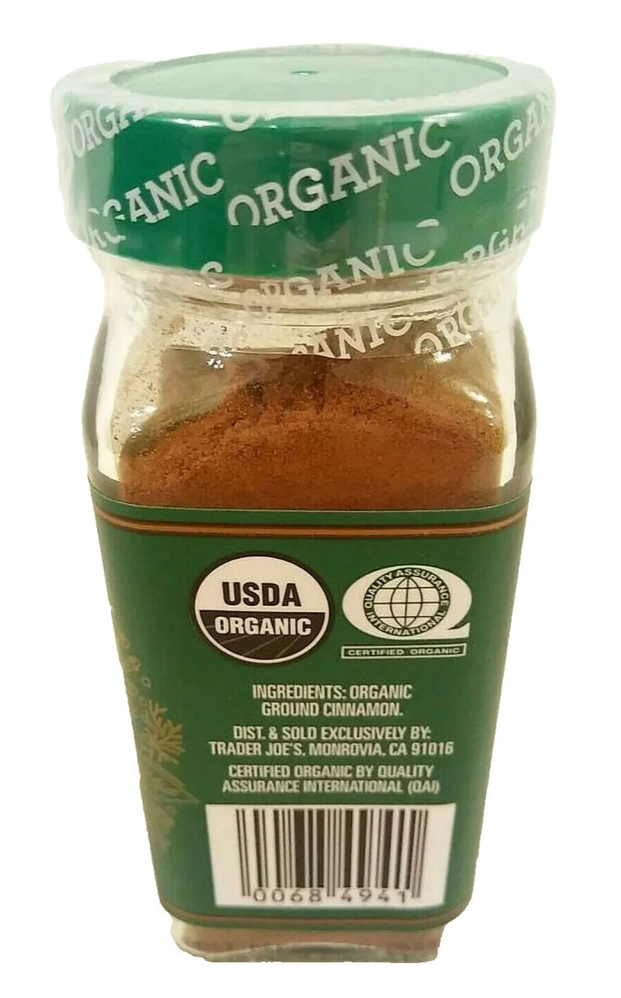 2 Pack Trader Joe’s Organic Ground Cinnamon Spices of the World 1.5 oz ea Jar