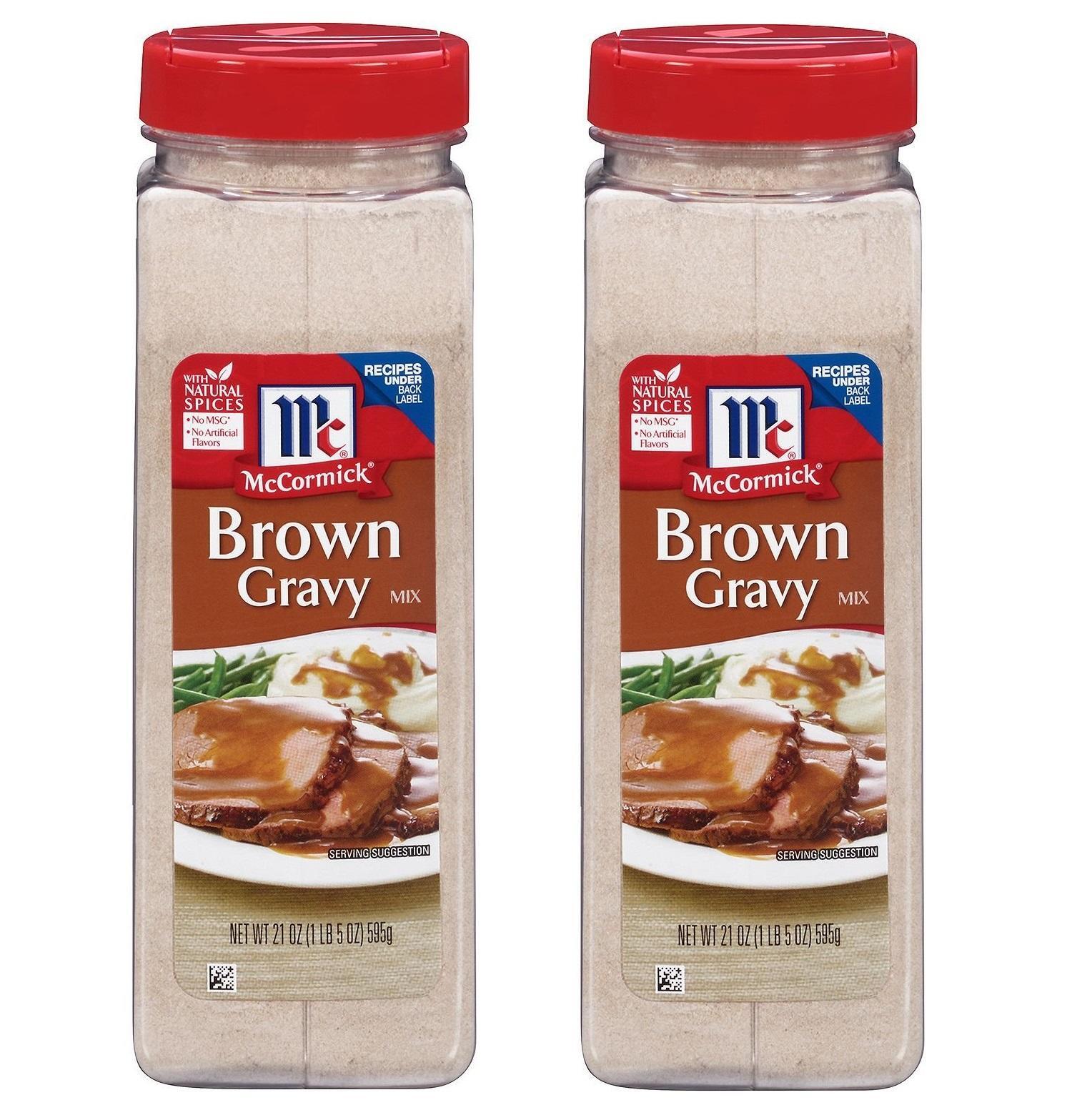 McCormick Brown Gravy Mix For Beef, Potatoes, Meatloaf – No MSG- 21 Oz (2-Pack)