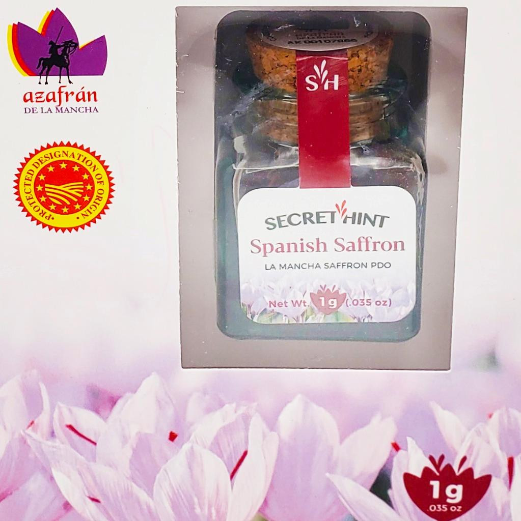 NEW Secret Hint Spanish Saffron La Mancha PDO Threads 1 Gram NIB