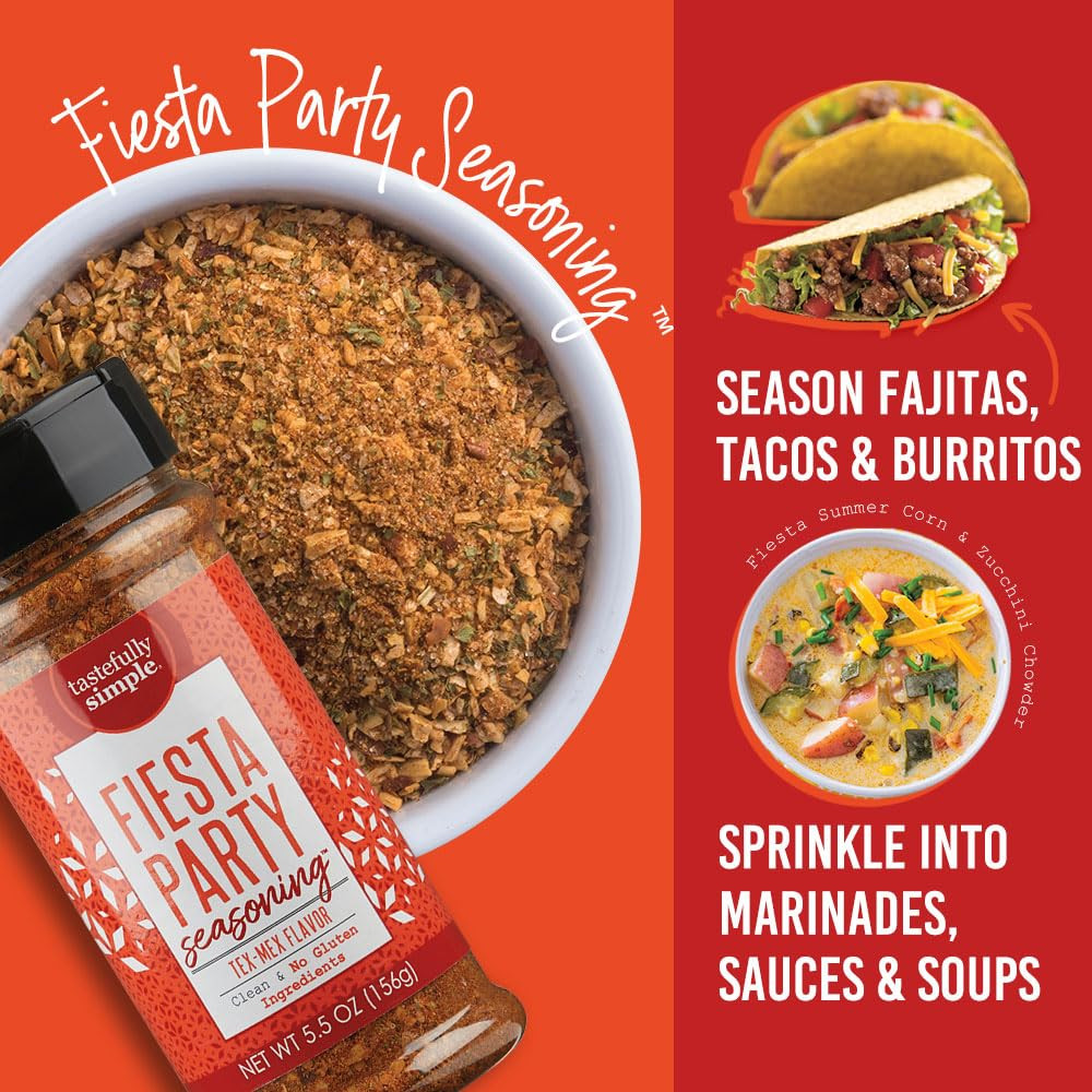 Fiesta Party Mexican Seasoning for Tacos, Fajitas, Enchiladas, Dips, and More, C