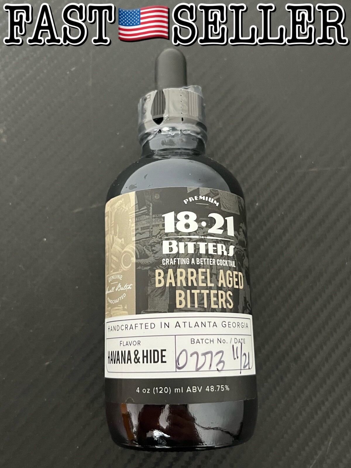 18.21 Bitters Barrel Aged Cocktail Bitter, Havana & Hide Flavor, 4oz (120ml)