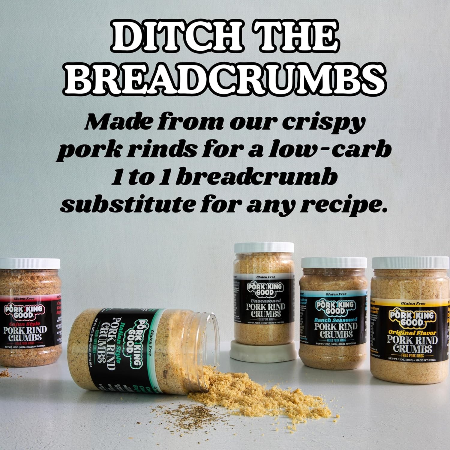 Pork King Good Unseasoned Pork Rind Breadcrumbs Low Carb Keto Paleo Gluten-F…