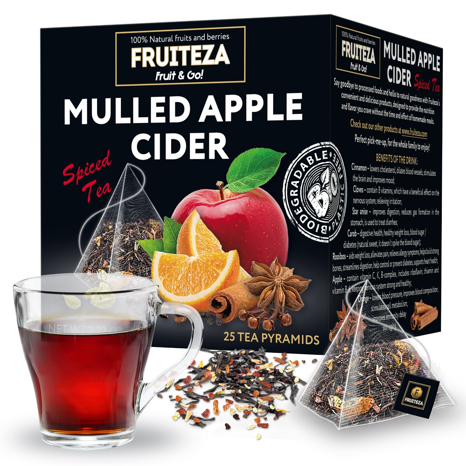 Mulling Spice Tea Bags (Count of 25) for Spiced Tea, Mulled Wine, Apple Cider