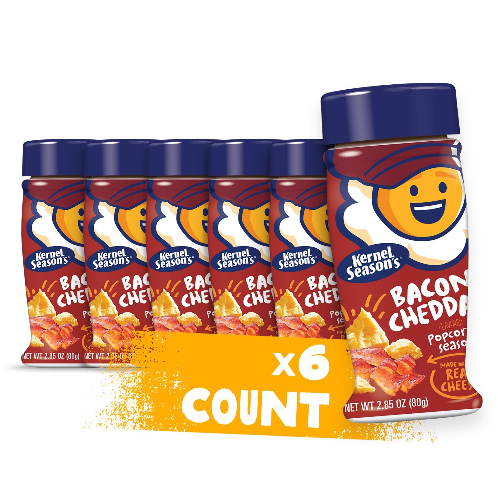Kernel Season’s Bacon Cheddar Popcorn Seasoning 6 Pack Low Calorie Flavor 2.85oz