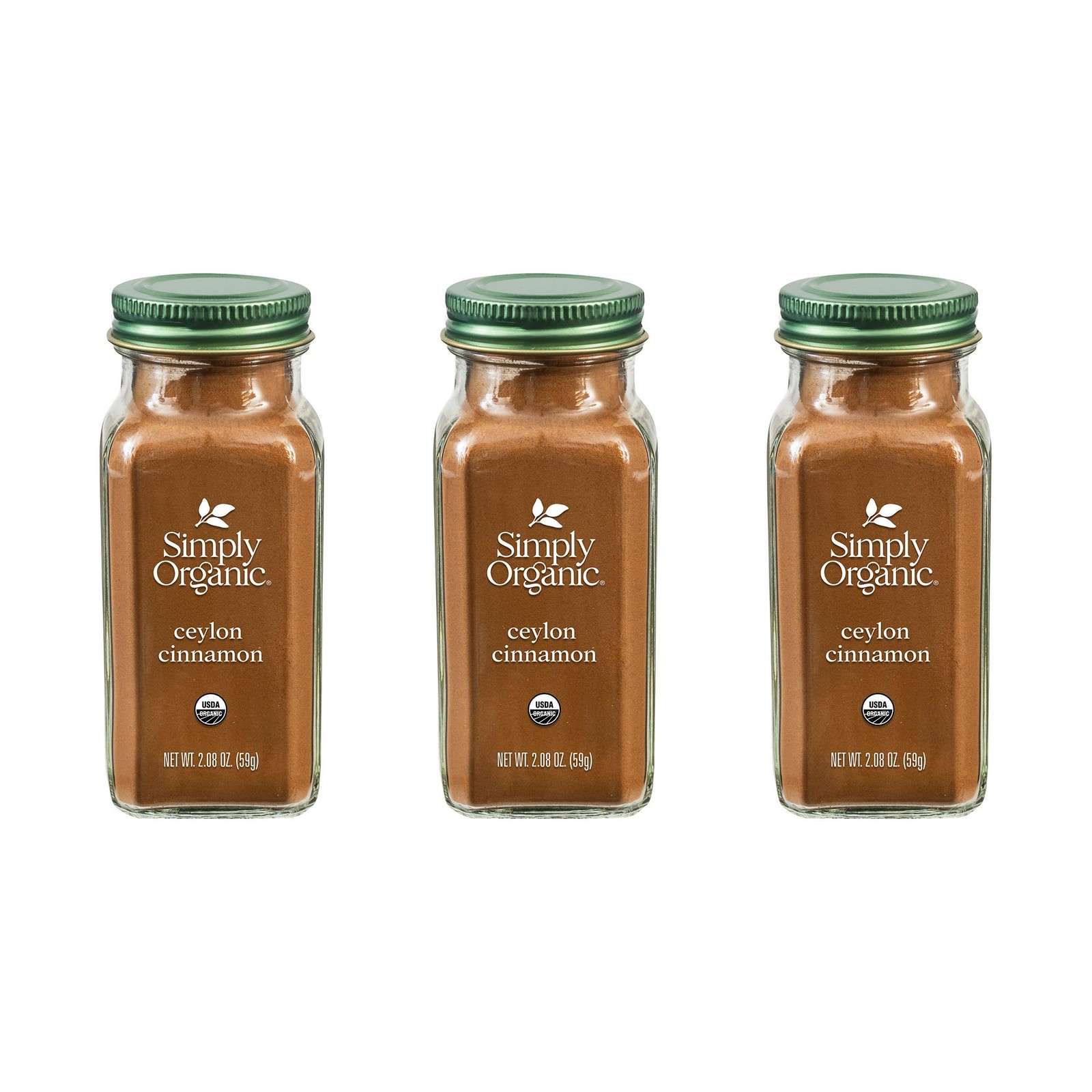 Ceylon Ground Cinnamon, 2.08 Ounce 3 Pack, Non-GMO Organic Cinnamon Powder, Vega