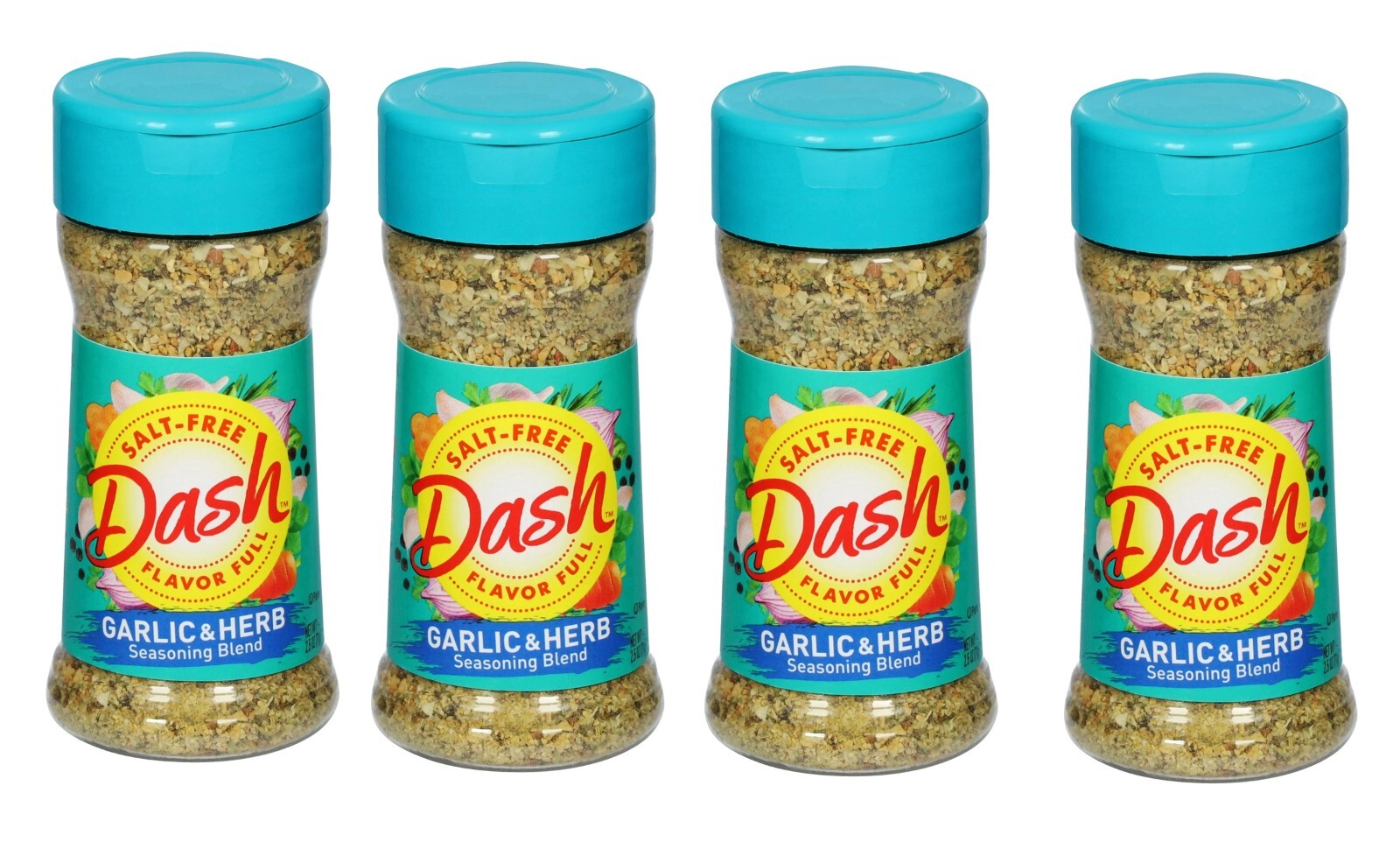 Dash Garlic & Herb Seasoning Blend, Salt-Free Kosher 4-Pack, 2.5 oz Each –