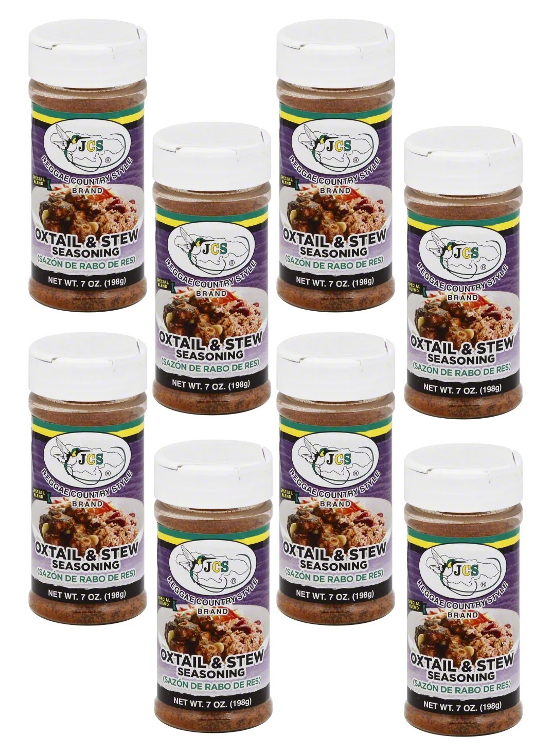 8 Pack of JCS Reggae Country Style Oxtail and Stew Seasoning – Authentic 7 oz