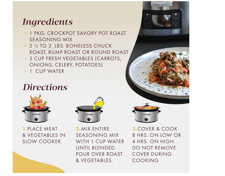 New – Crock-Pot Seasoning Mix, 1.5 Ounce – ( Select Your Flavor )
