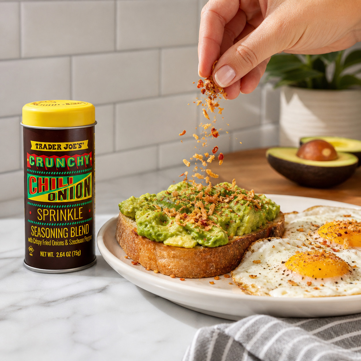 2-Pack Trader Joe’s Crunchy Chili Onion Sprinkle Seasoning Blend 2.64 OZ Each